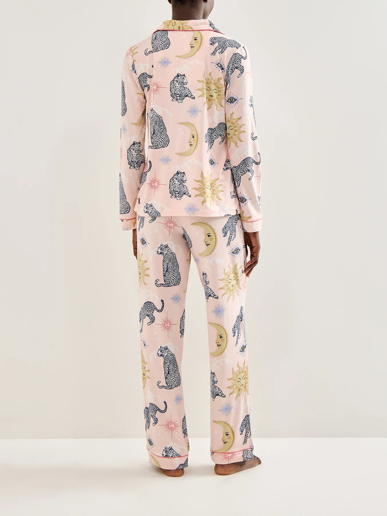 Celestial Leopard Pyjama Set Pink - Image 3
