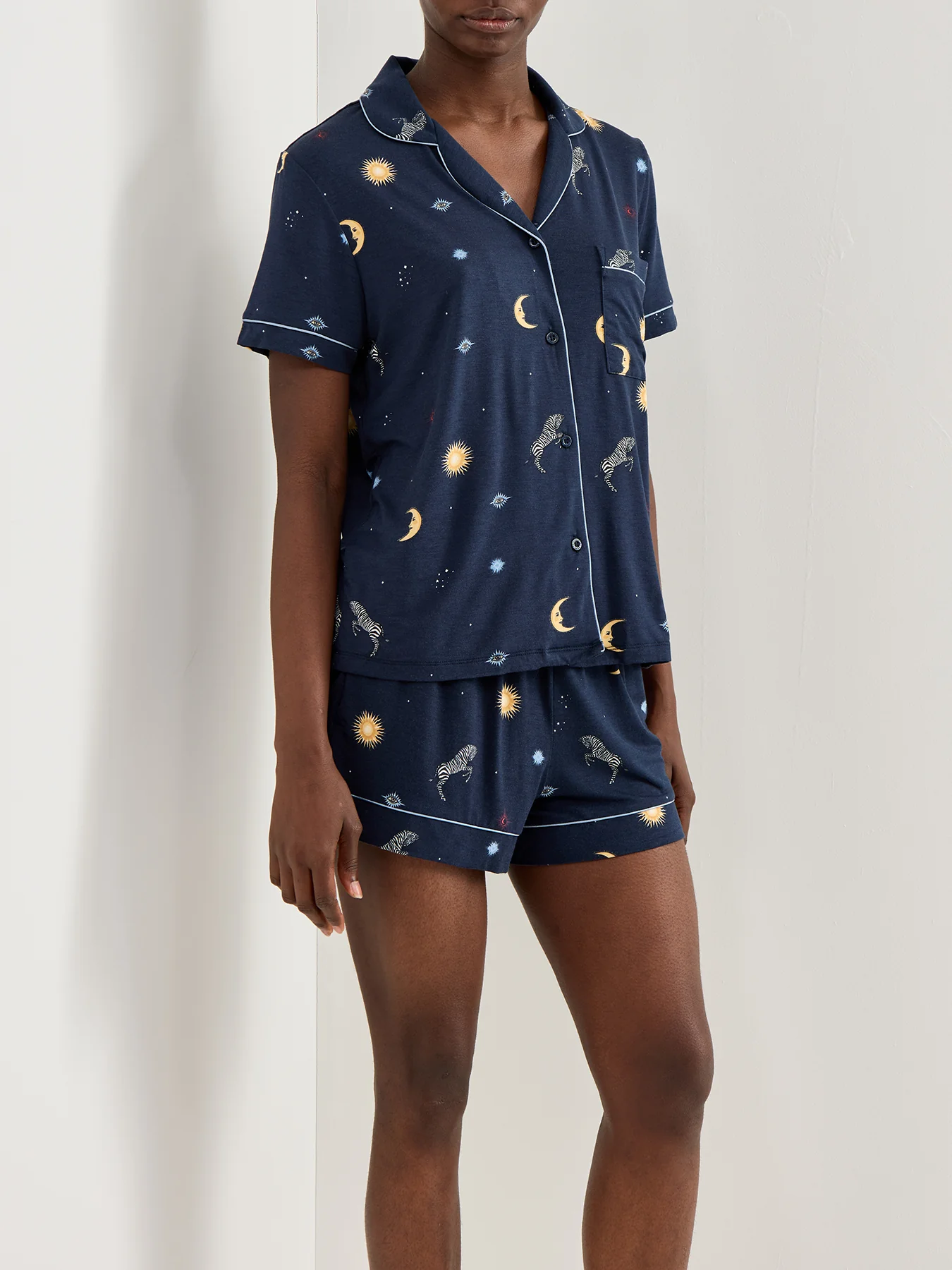 Celestial Zebra Pyjama Set Navy - Image 3