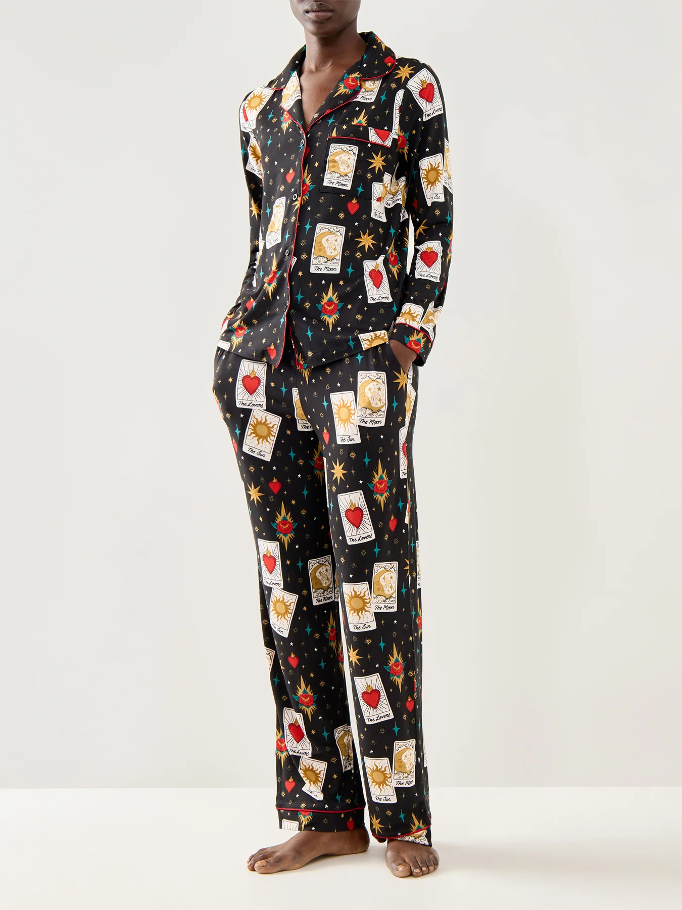 Mystical Tarot Card Pyjama Set Black Black - Image 2