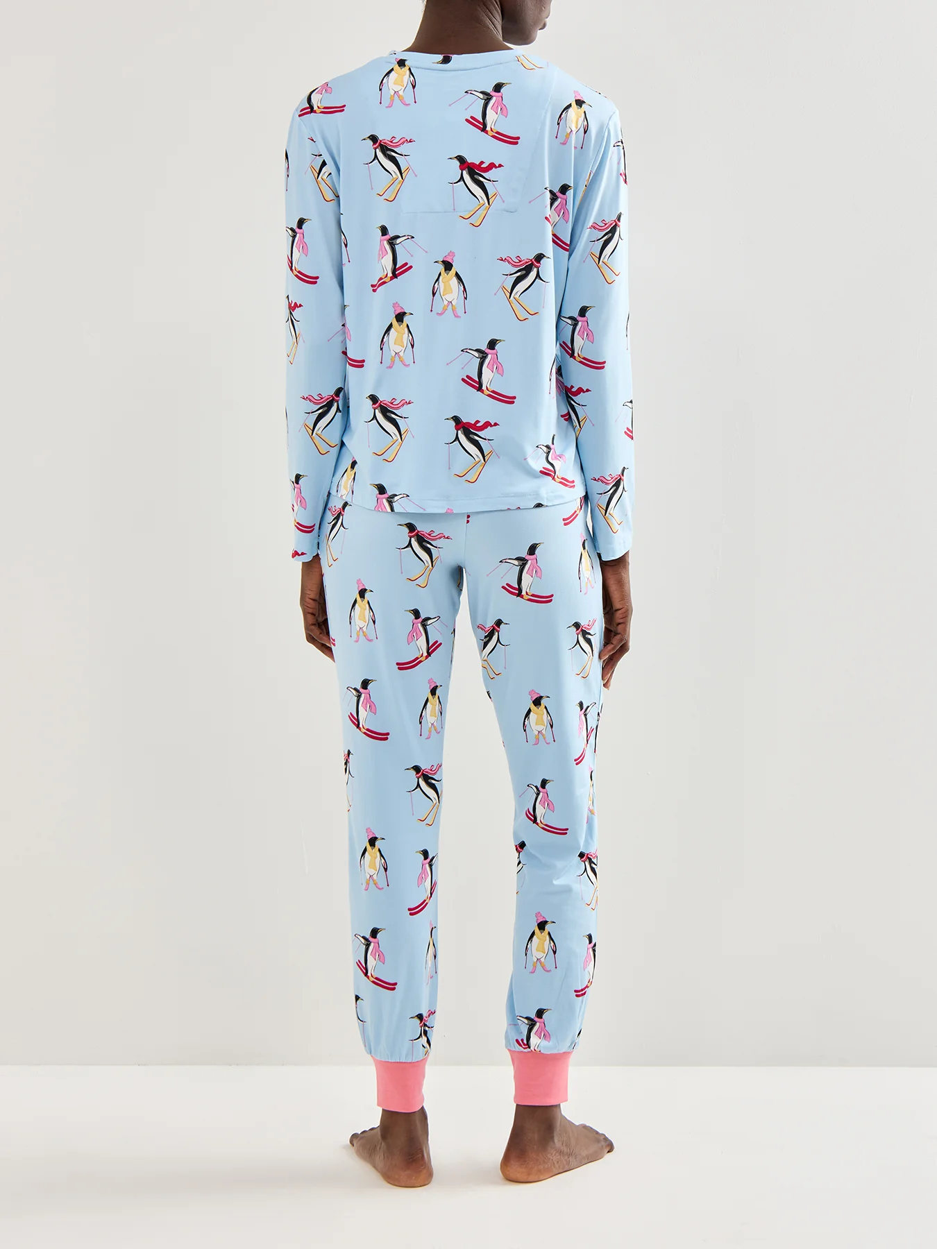 Skiing Penguins Pyjama Set Blue - Image 4