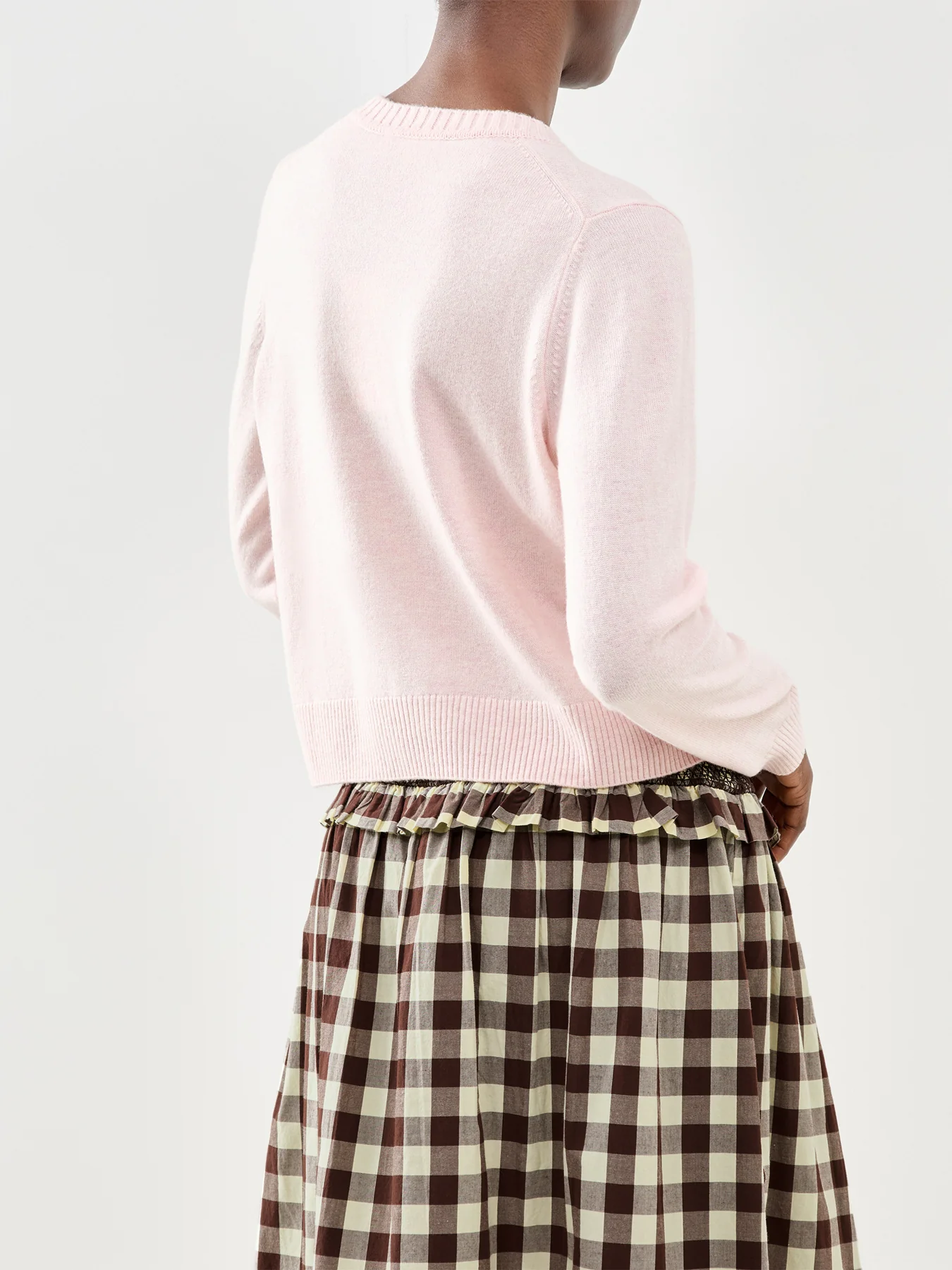 Crew Neck Cardigan Pink - Image 5