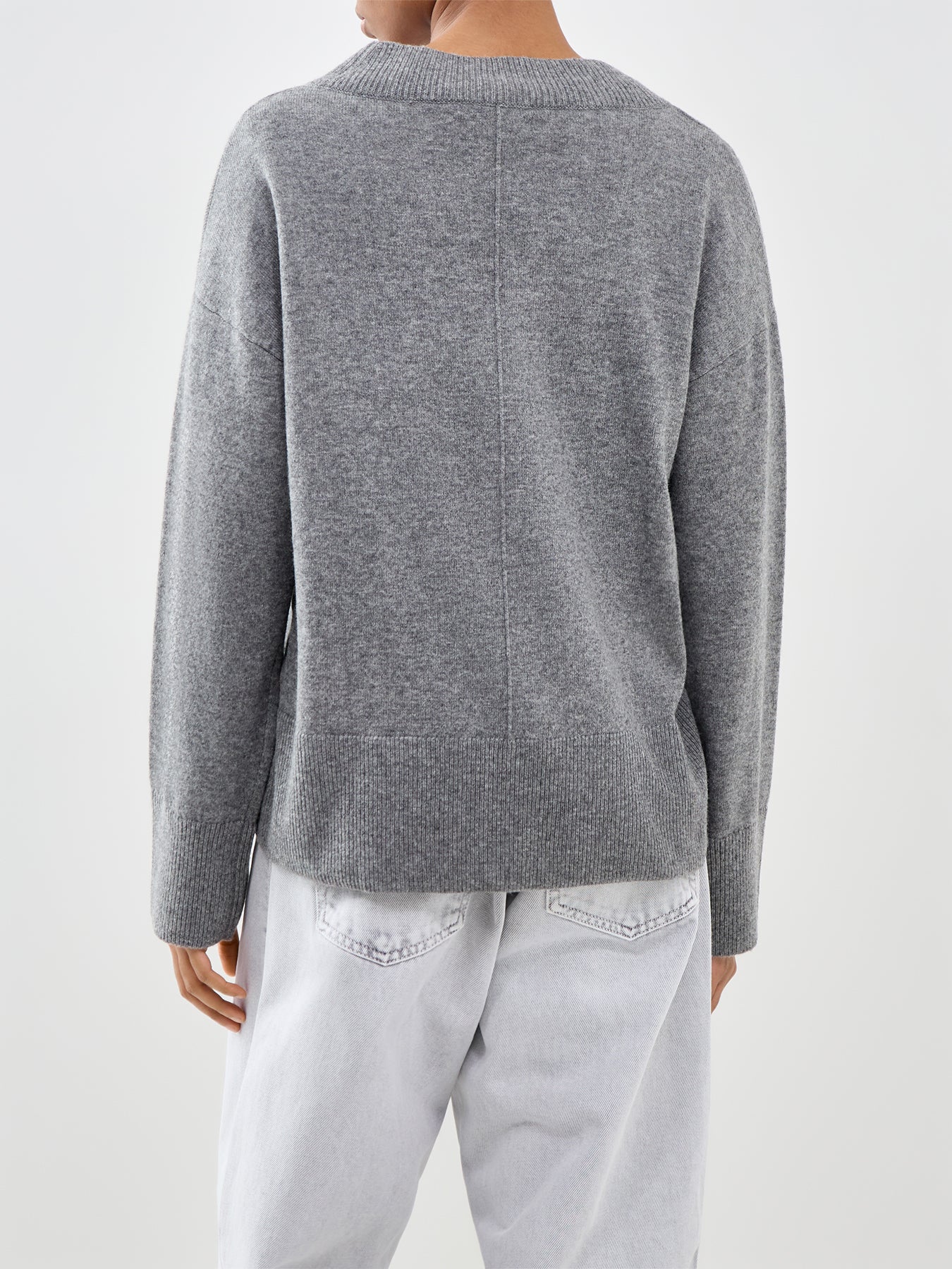 V Neck Jumper Grey - Image 5