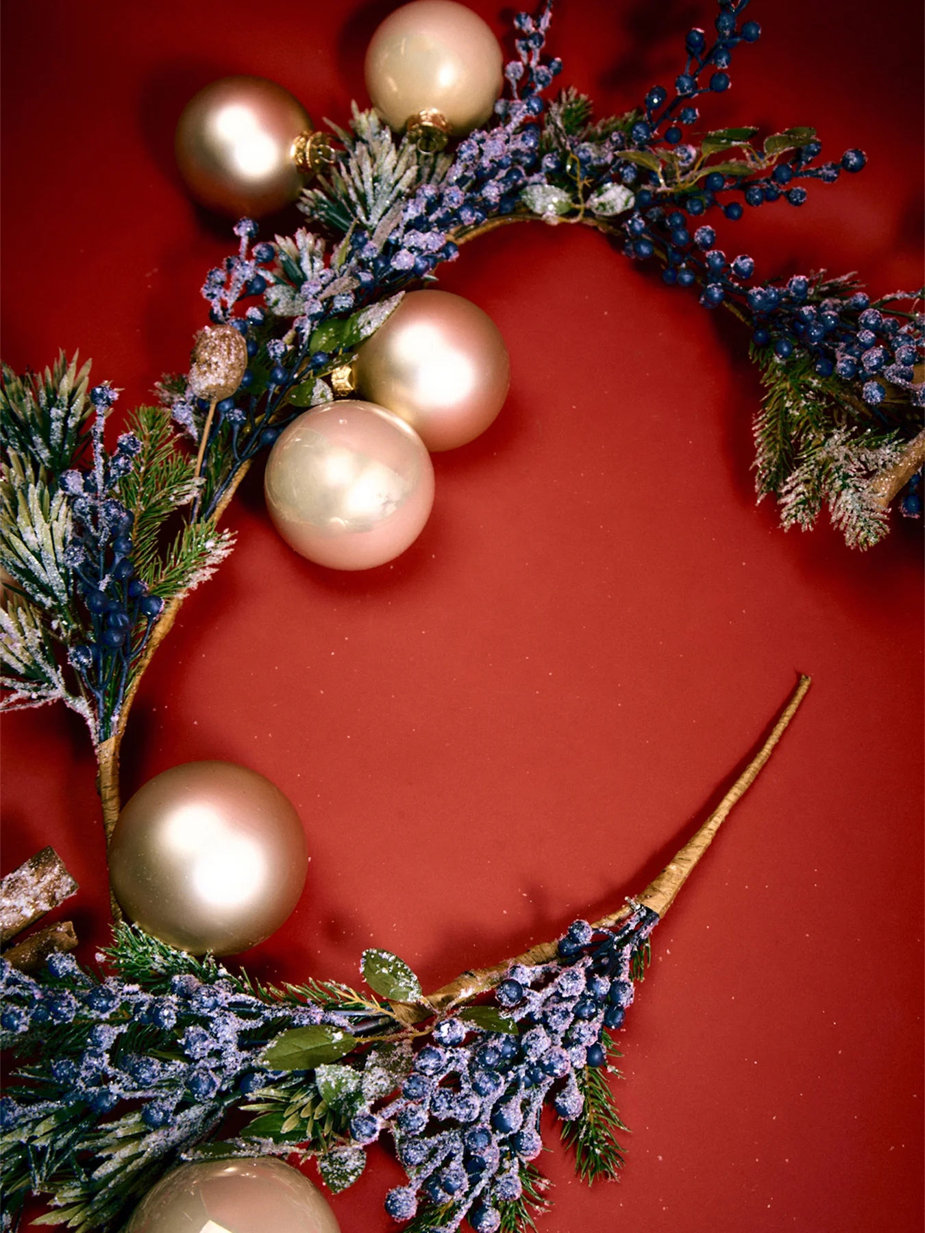 Bl berry garland frosted blue berries indoor - Image 2