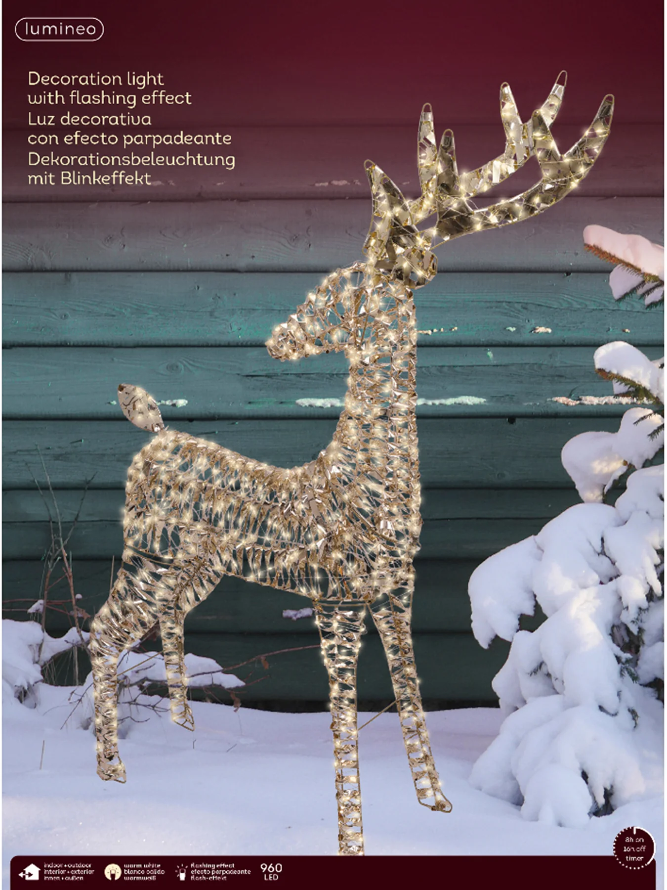 Micro LED Reindeer Flashing Effect Outdoor Decoration - Image 2
