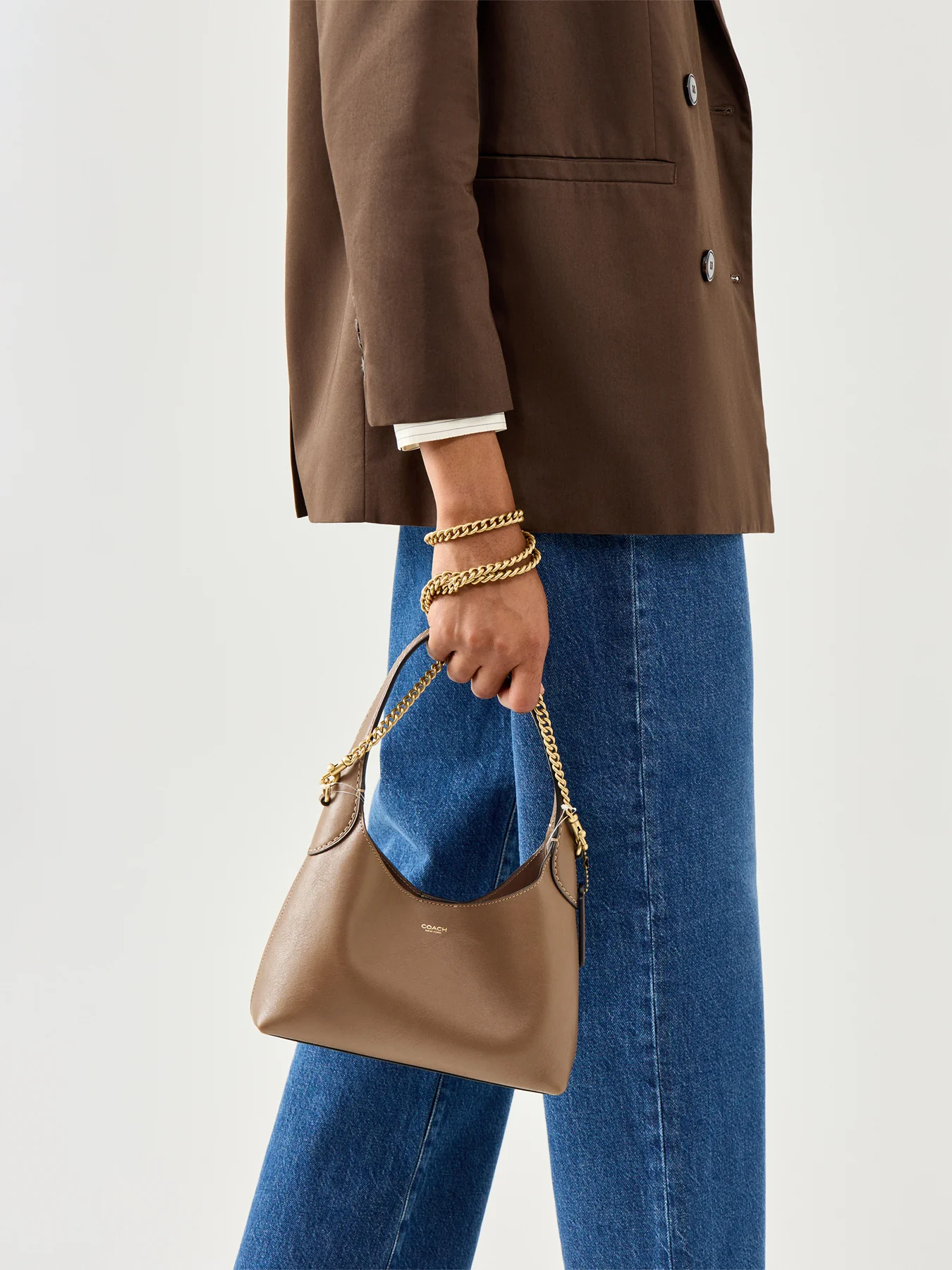 Brooklyn Shoulder Leather Bag 23 Dark Stone - Image 2