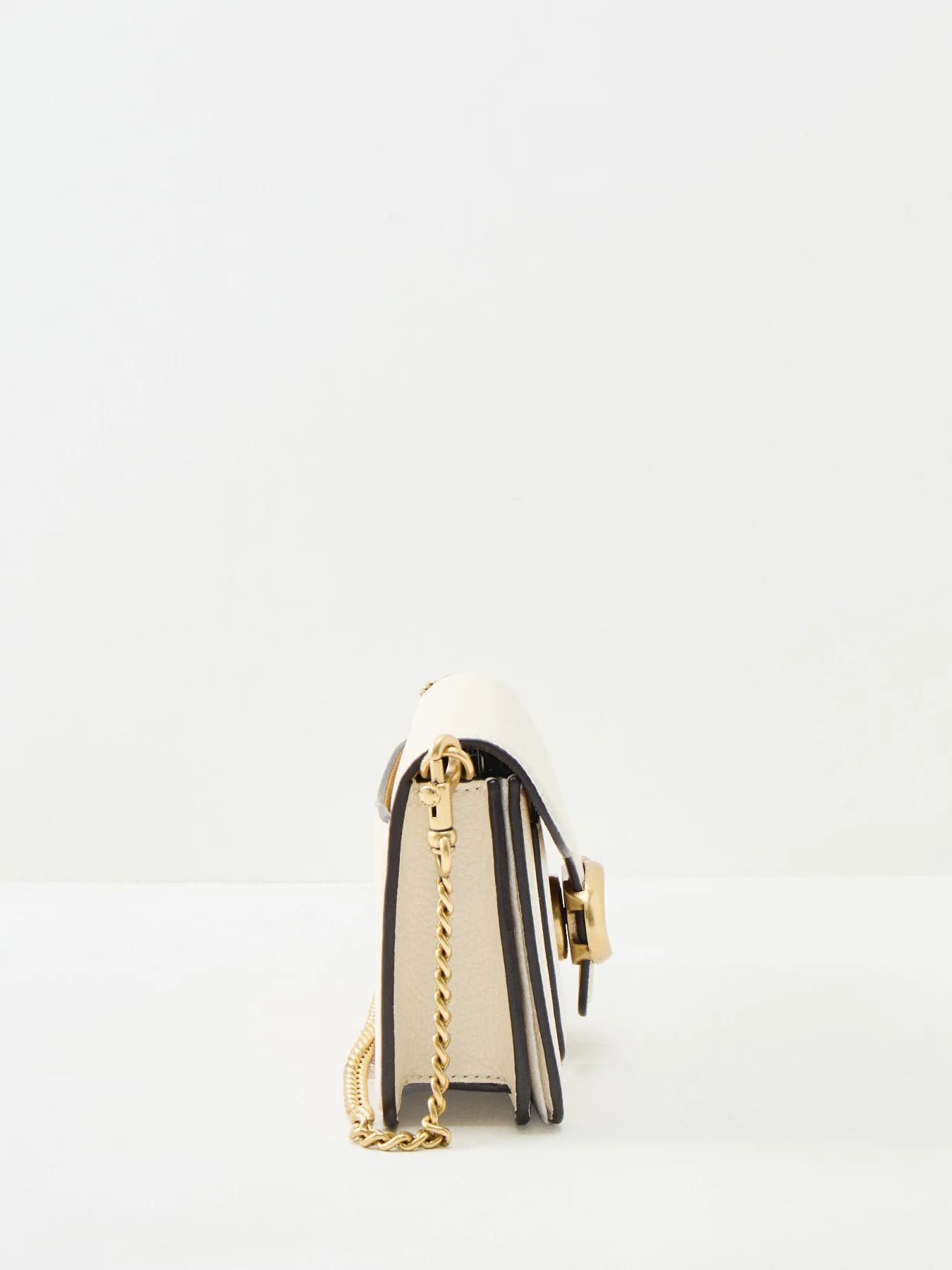 Leather Tabby Shoulder Bag 19 White - Image 4