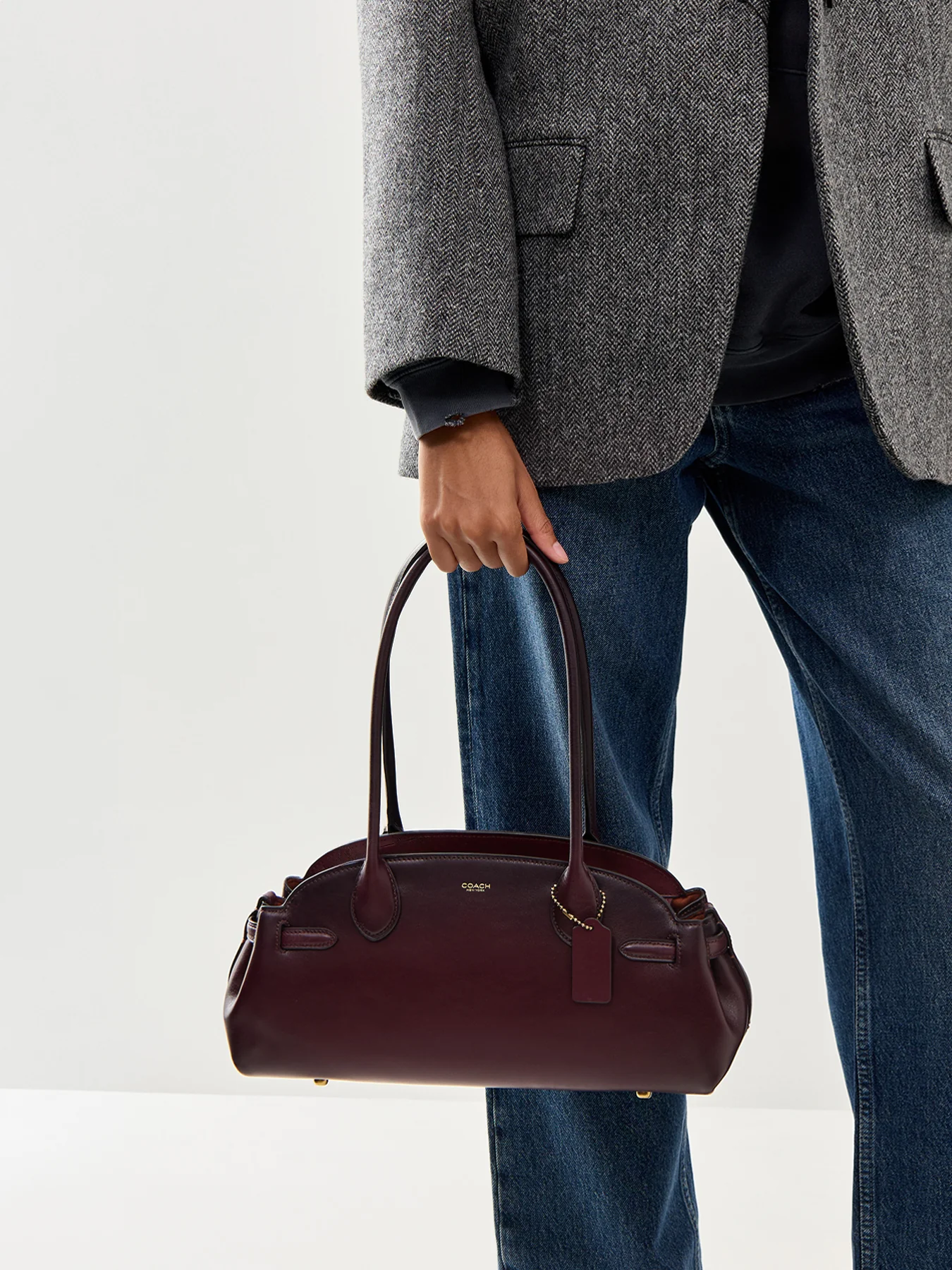 Natural Grain Leather Empire Carryall 34 Merlot - Image 2
