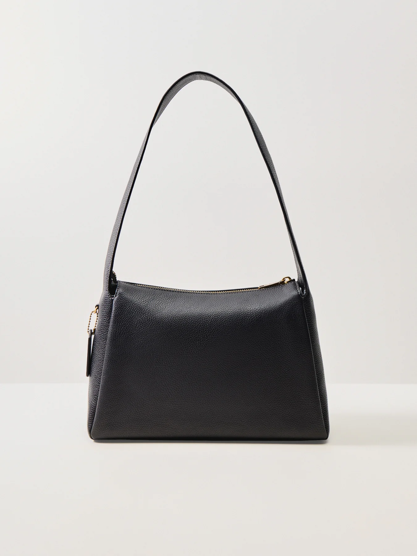 Polished Pebble Leather Lola Black Shoulder Bag - Image 3