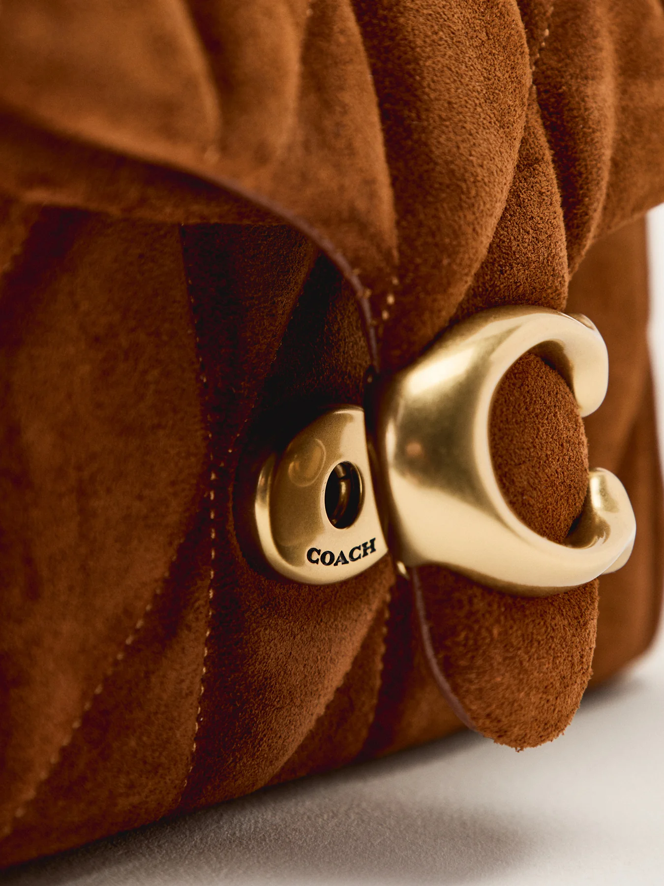 Quilted Suede Tabby Shoulder Bag 20 Brown - Image 5