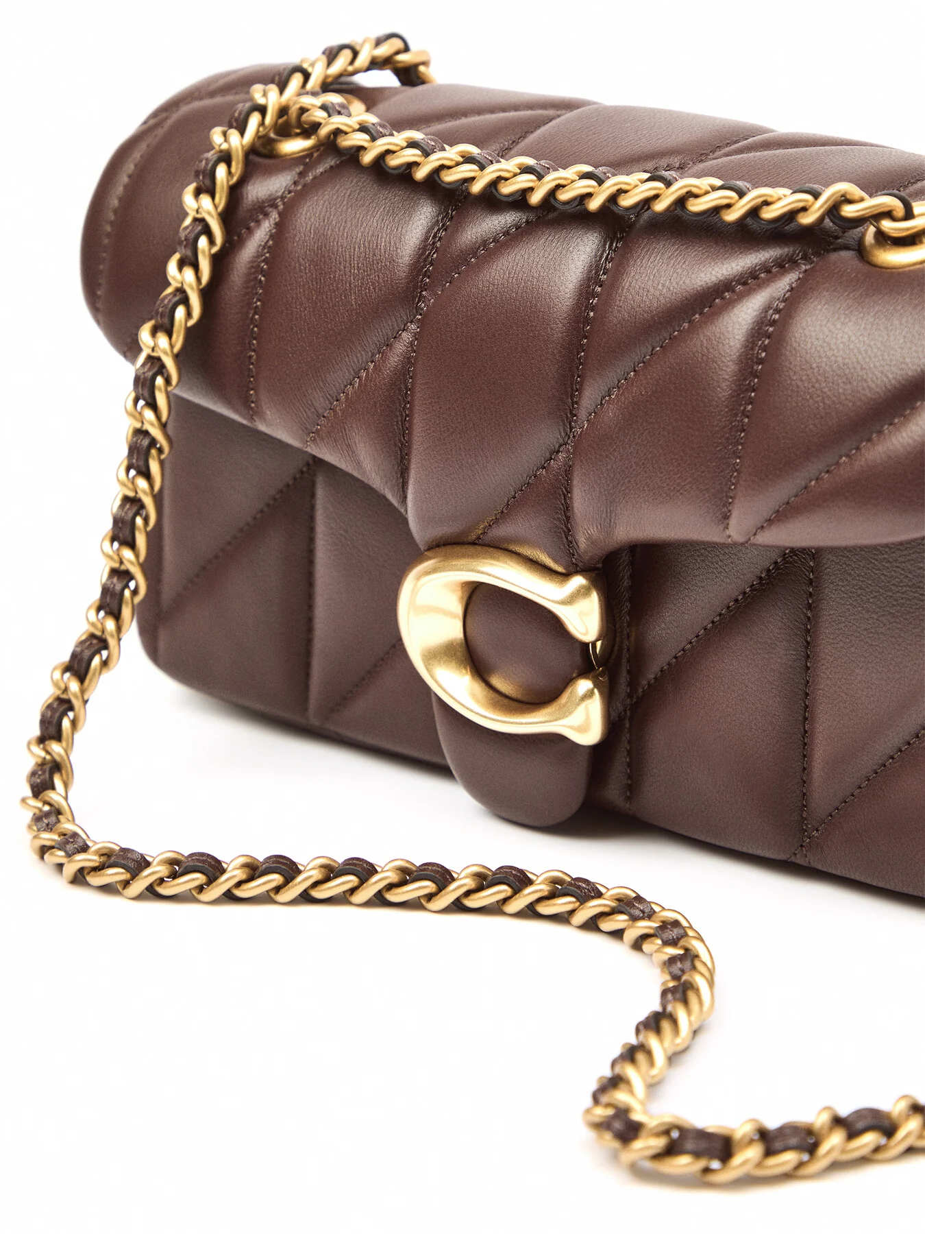 Quilted Tabby Shoulder Leather Bag 20 Maple - Image 4