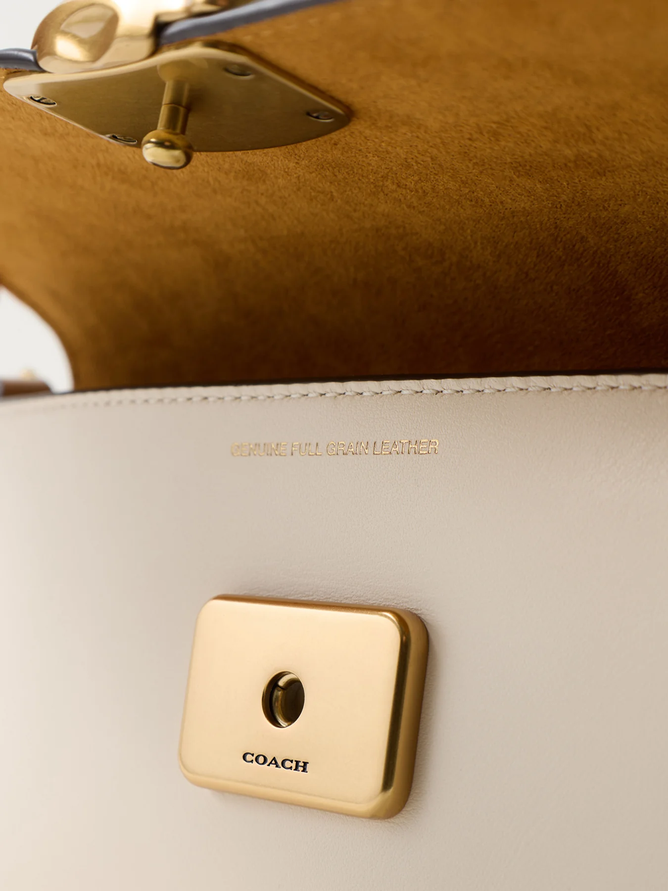 Refined Calf Leather Jet Shoulder Bag White - Image 5