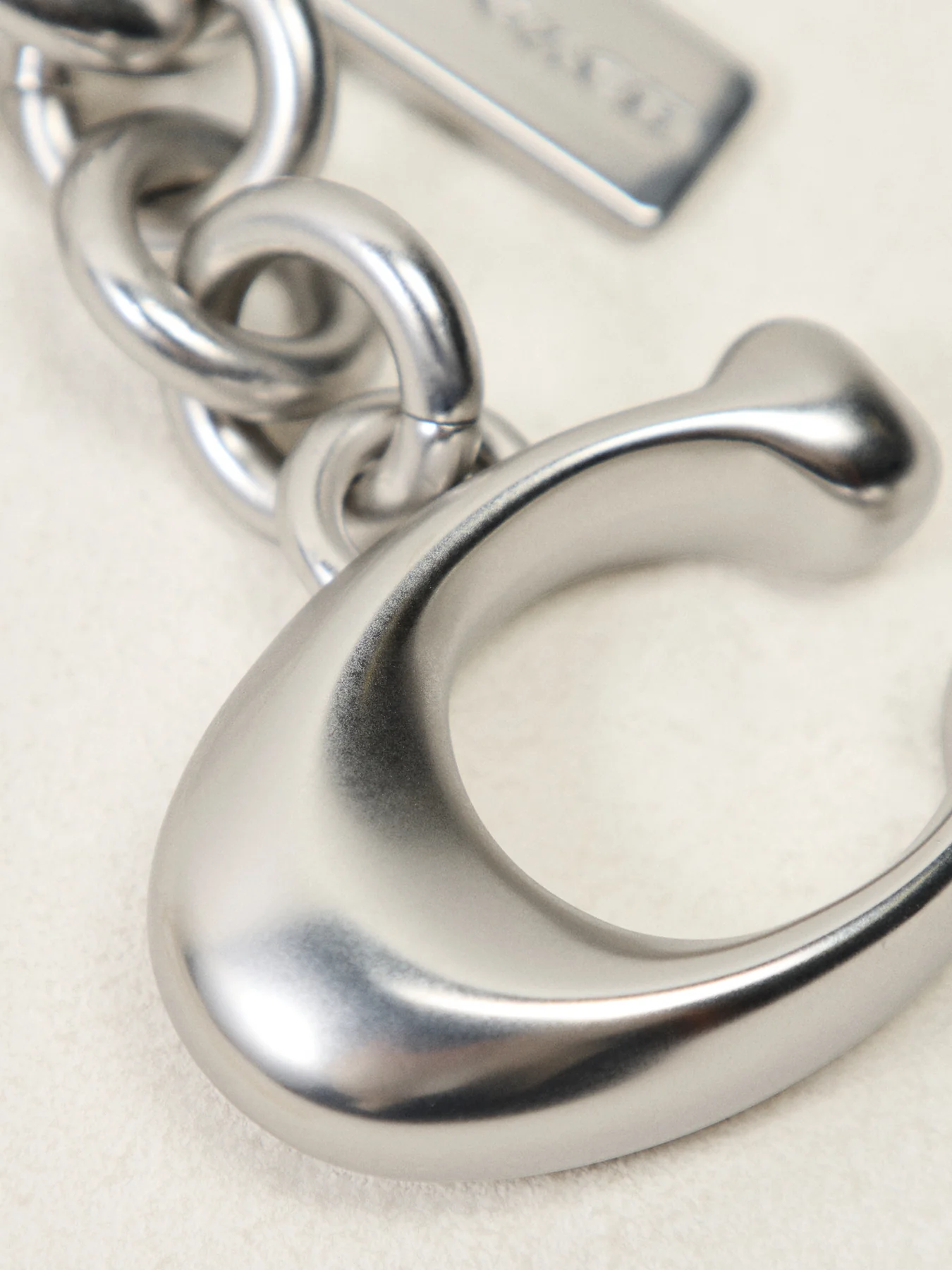 Solid C Bag Charm Silver - Image 3