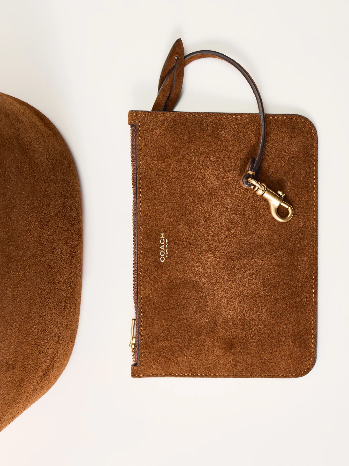 Suede Bleecker Bucket Bag 21 Brown - Image 5