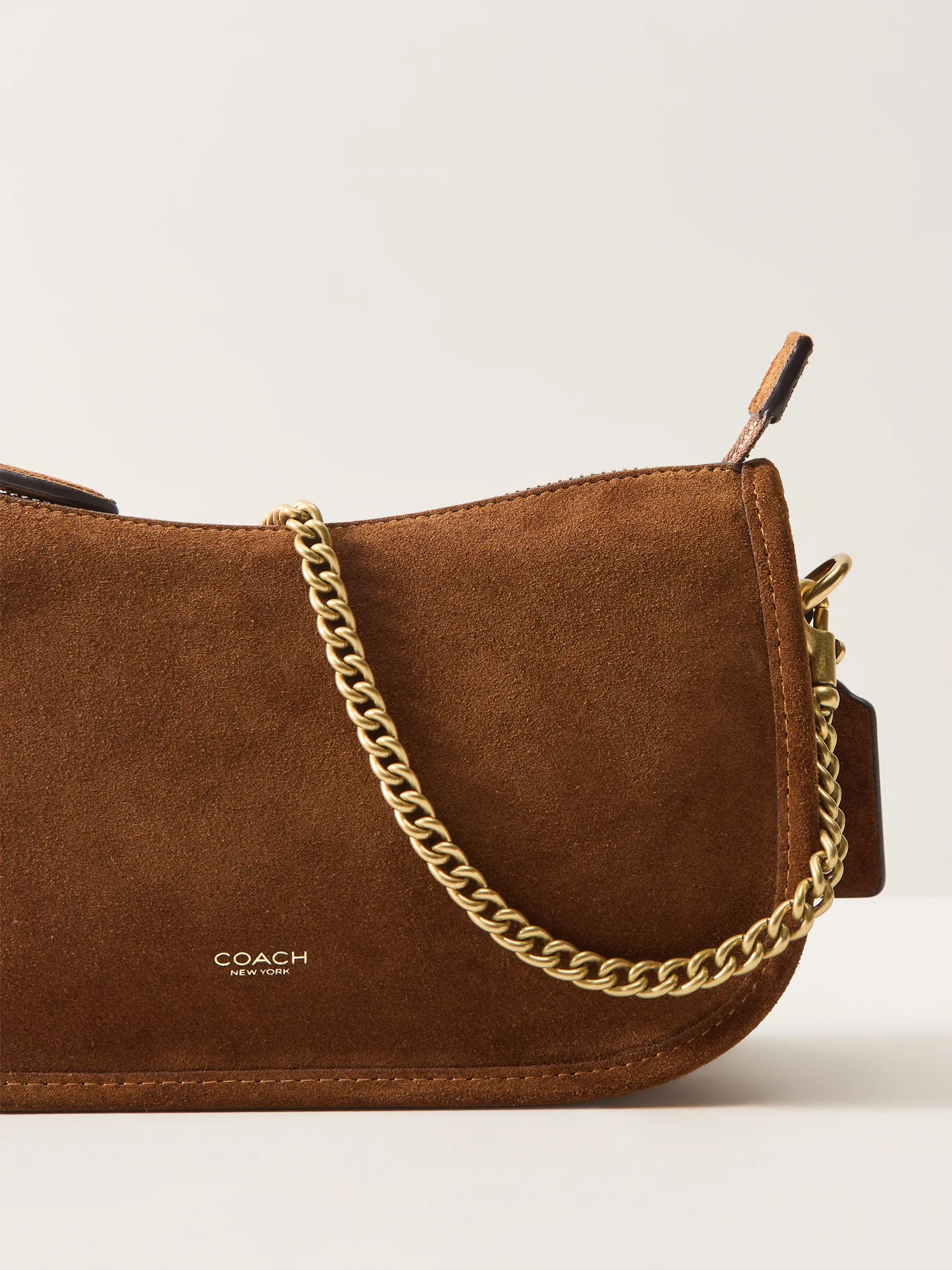 Waverly Suede Shoulder Bag Brown - Image 5