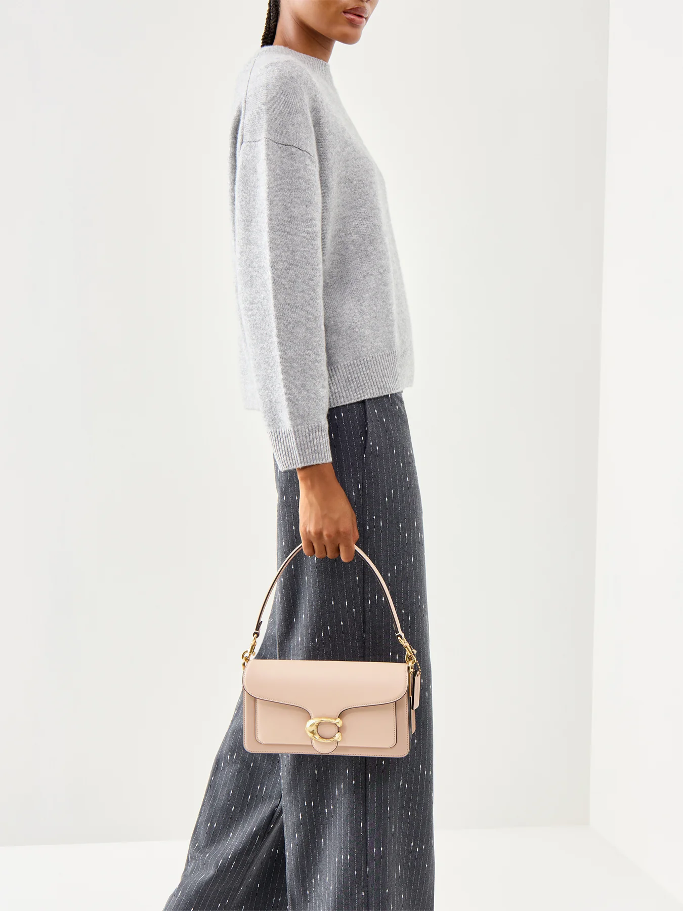 Tabby Shoulder Bag 26 with Hammered C Hardware Cream - Image 2