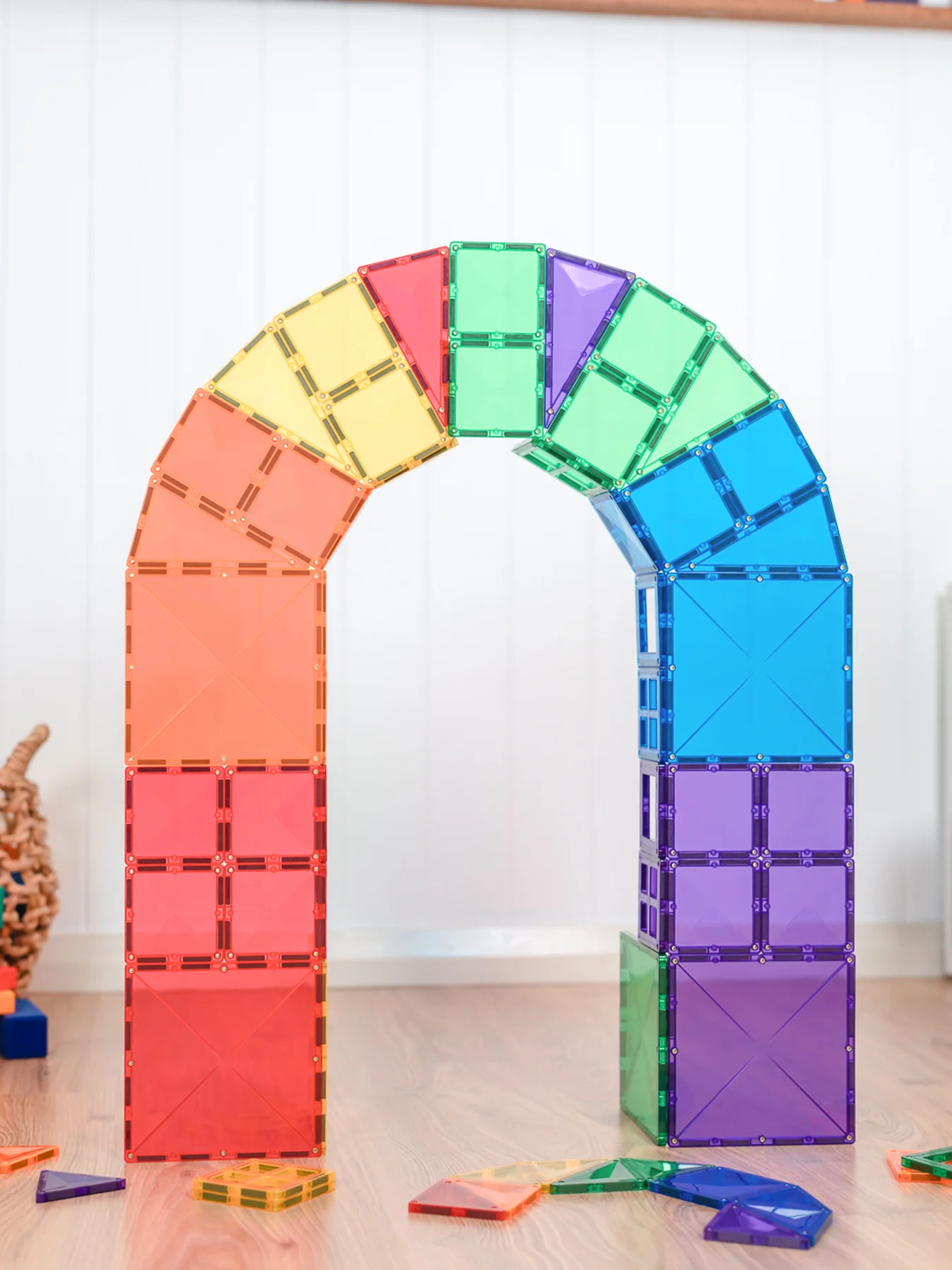Rainbow Starter Magnetic Tile Set 60-Piece - Image 2