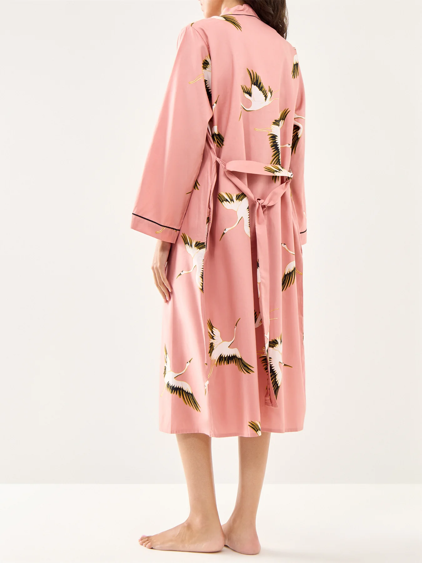 Crane Bird Dressing Gown Pink - Image 3