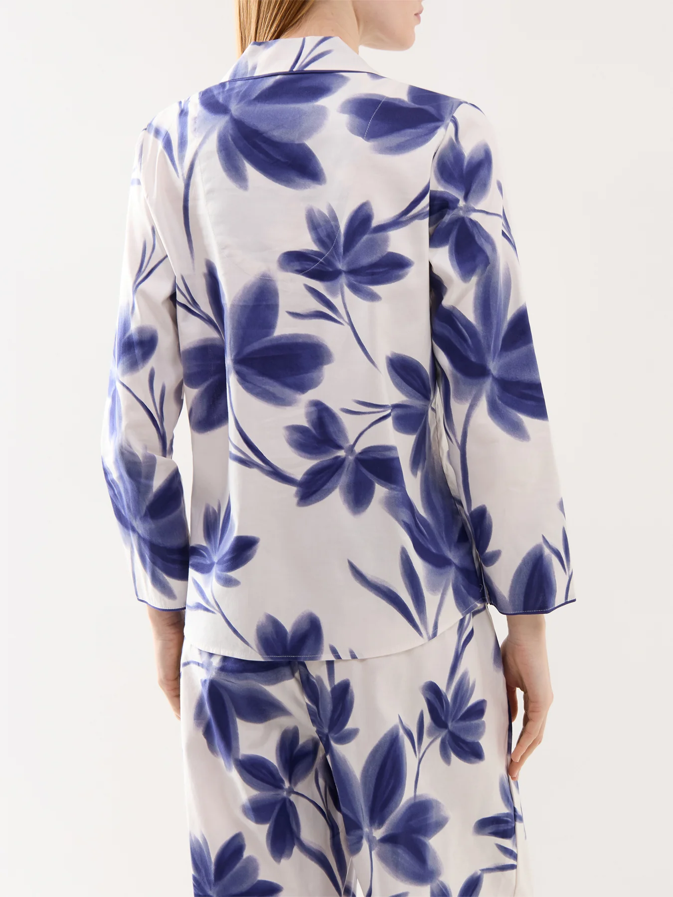 Navy Floral Print Pyjama Top - Image 3