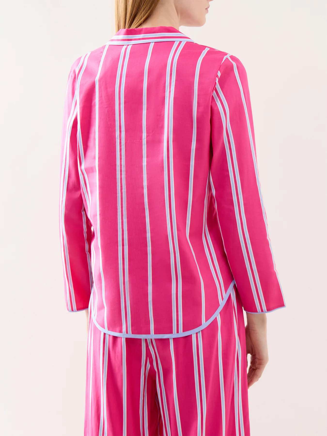 Pink Printed Stripe Pyjama Top - Image 3
