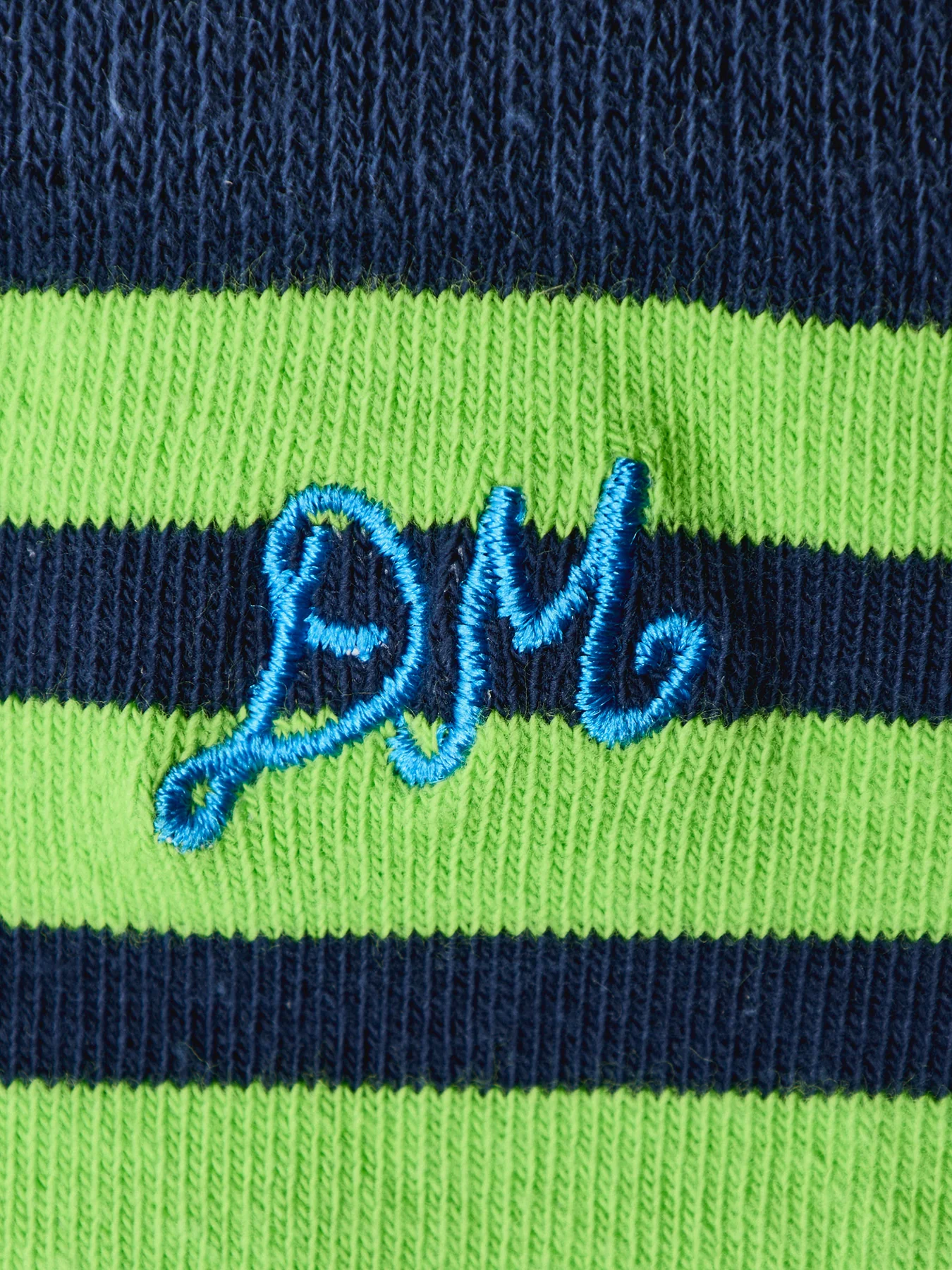 2 Pack Socks Navy Green Stripe & Spot - Image 2