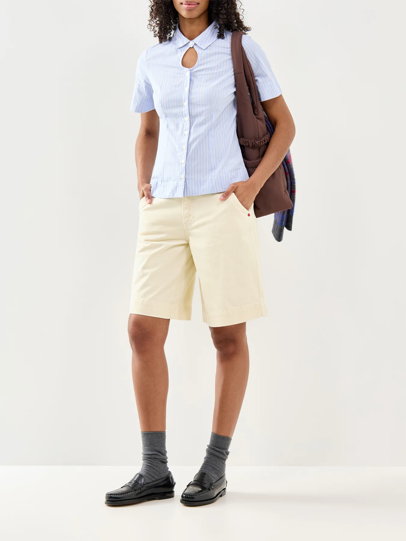 Annie Denim Shorts Butter Yellow - Image 2