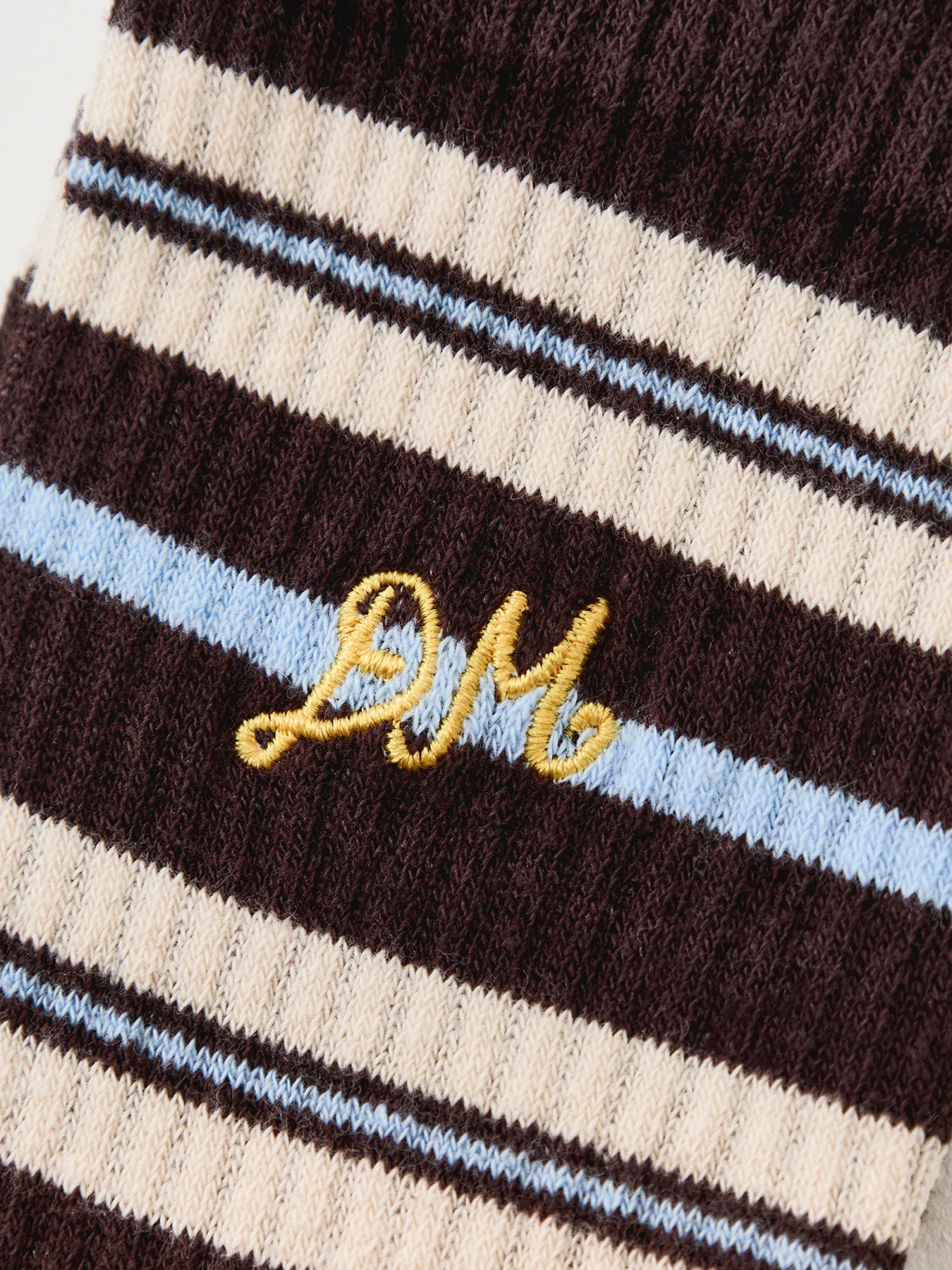Calf Length Socks Brown Stripe - Image 2