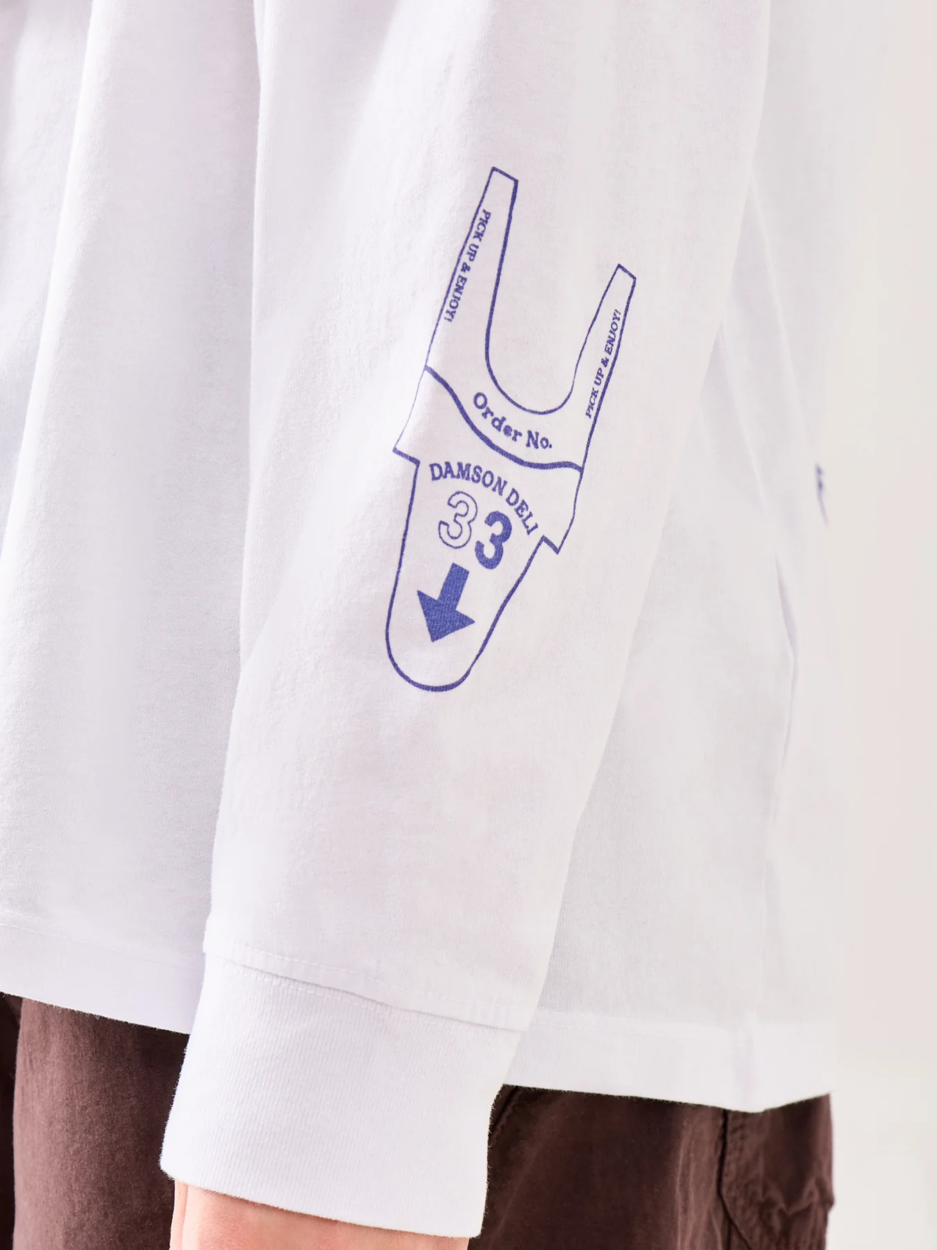 Deli Long Sleeve T-Shirt White - Image 3