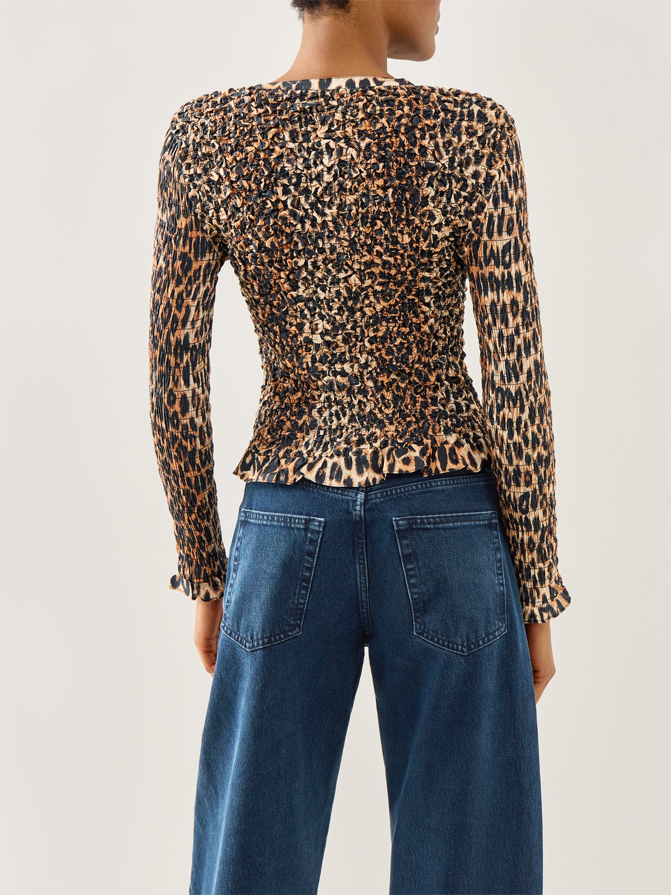 Elliana Smocked Cardigan Leopard - Image 5