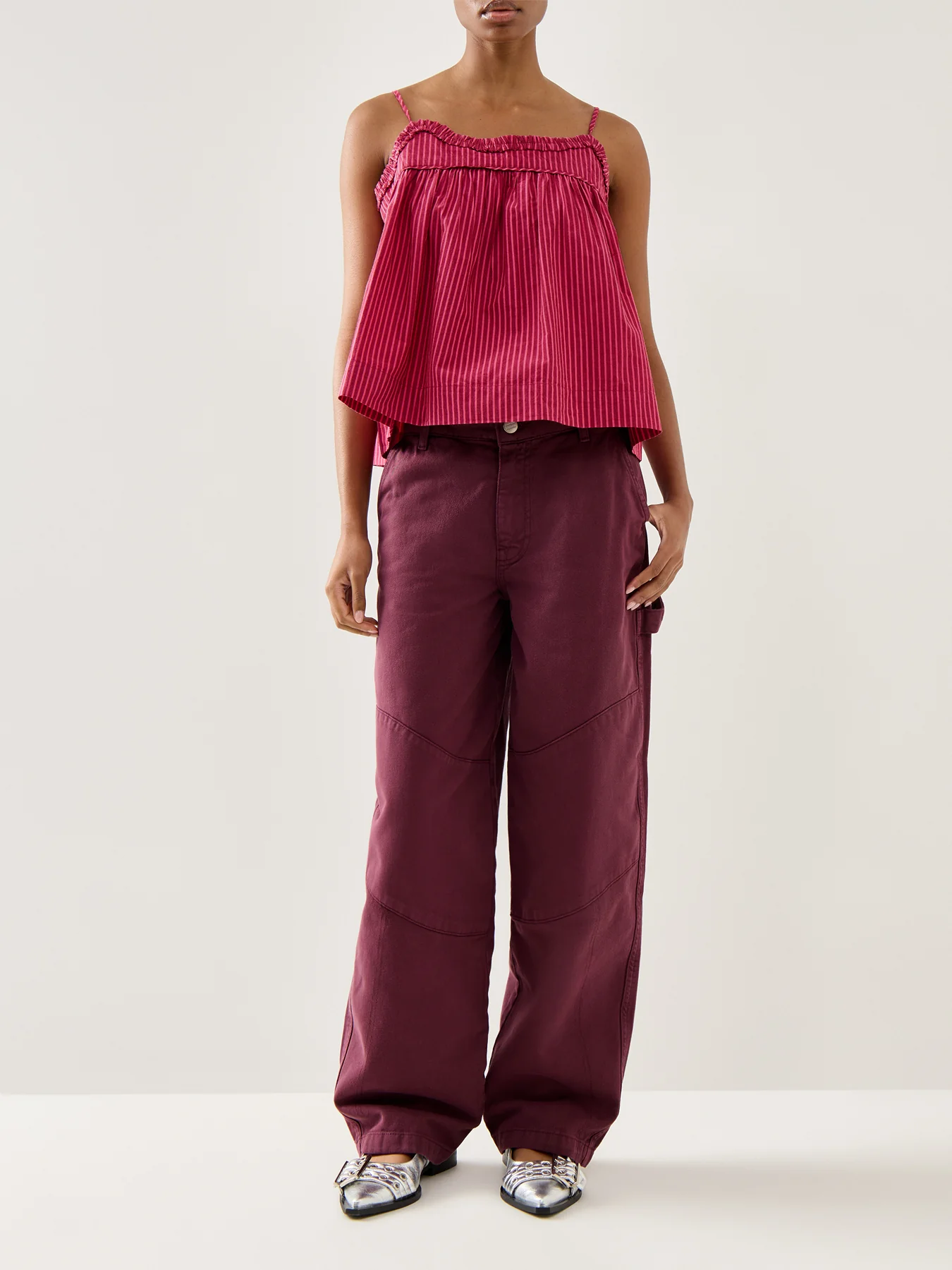 Flynn Cami Cotton Berry Business - Image 2