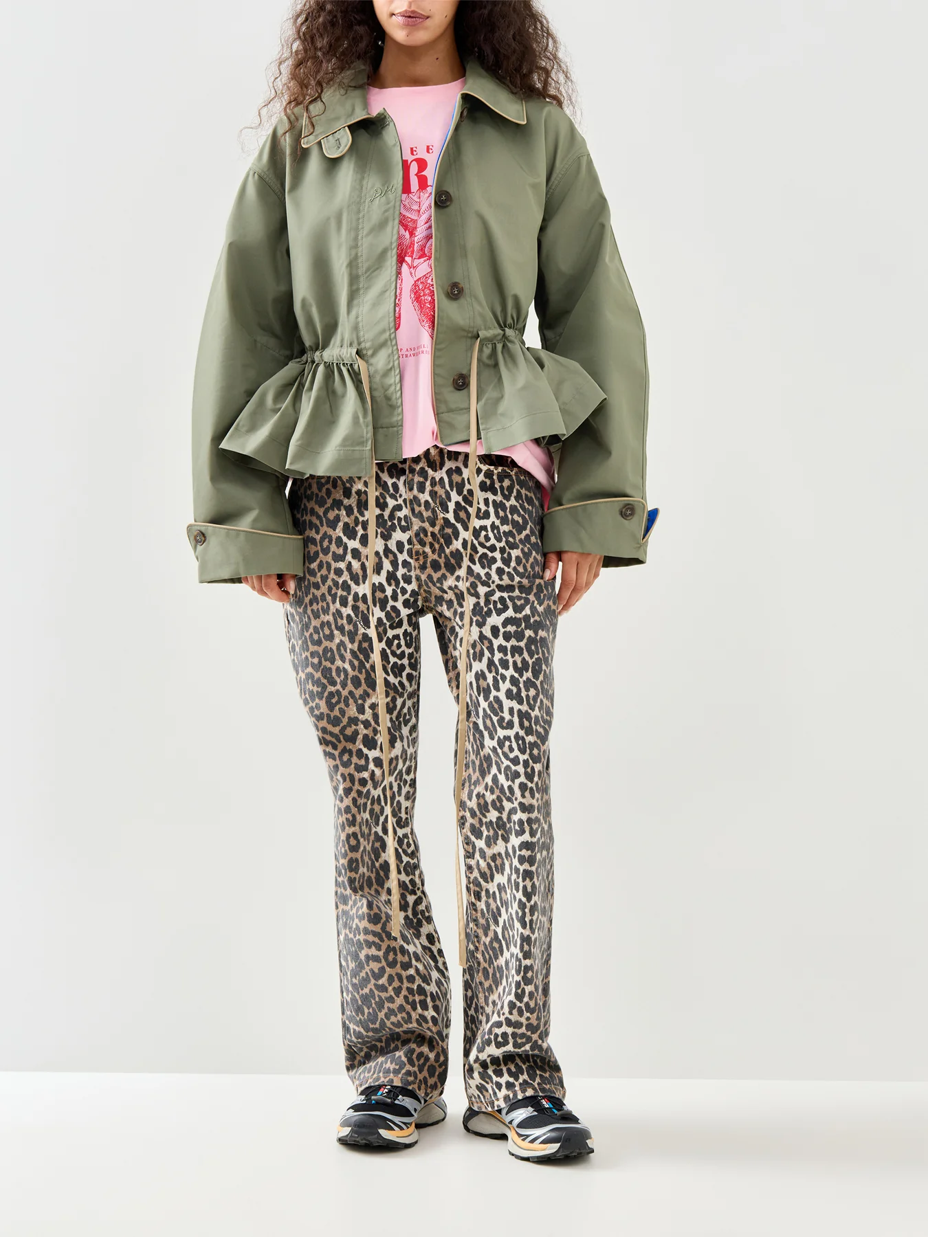 Myrtle Cotton Trench Coat Green - Image 3