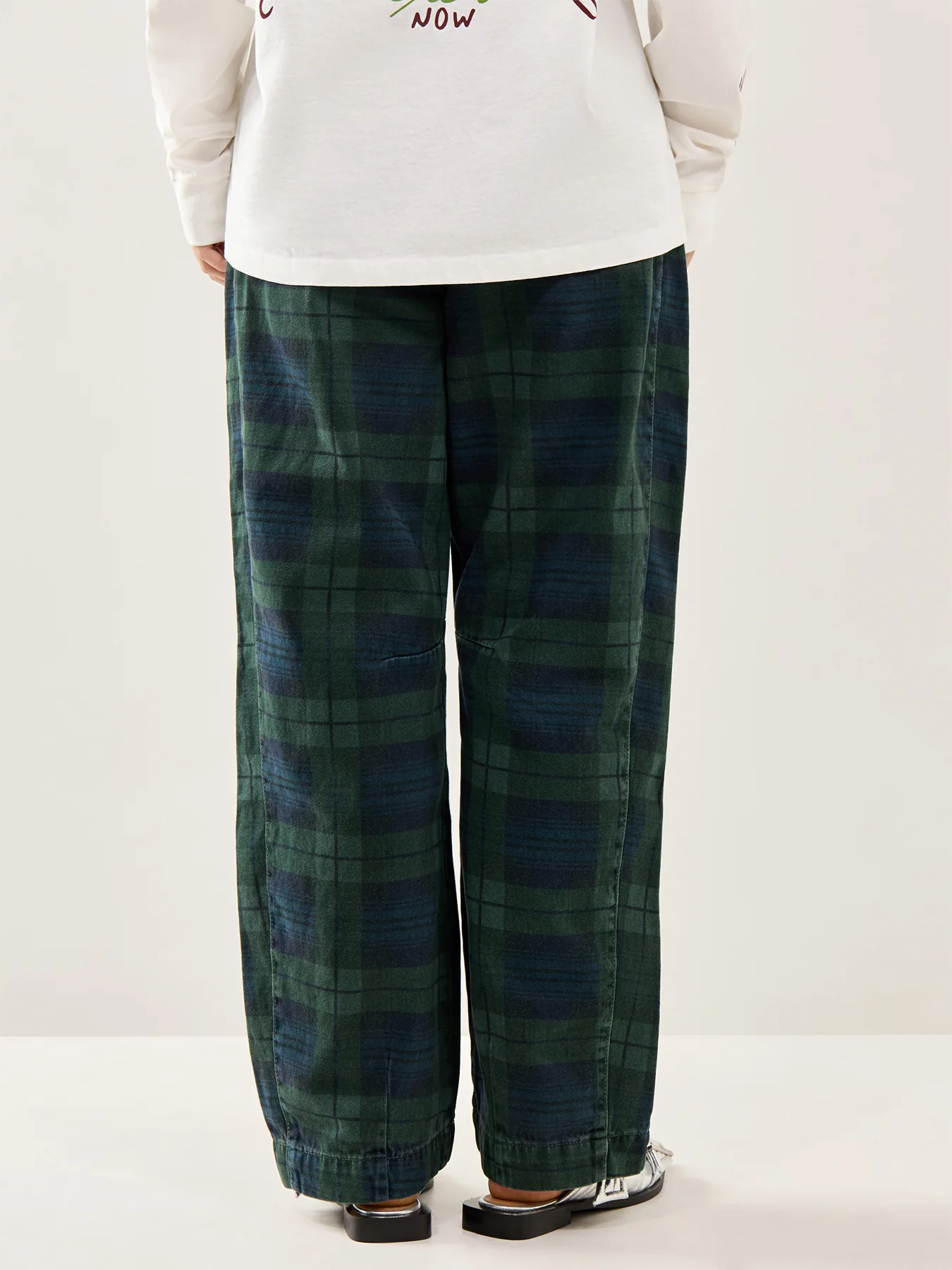 Neve Overdyed Check Jeans Navy - Image 5