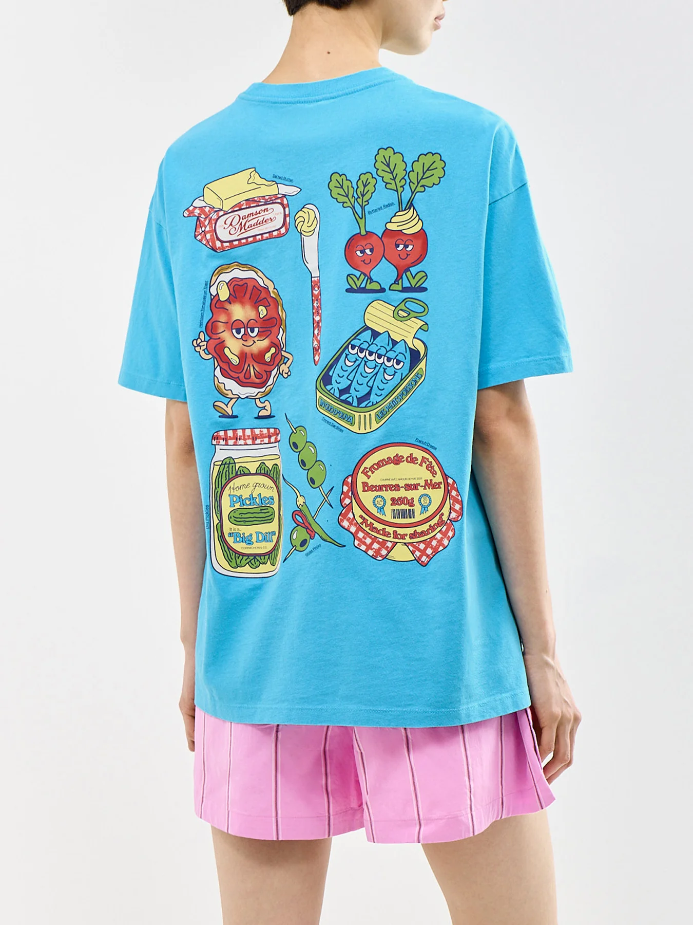 Snack Plate Graphic T-Shirt Blue - Image 5