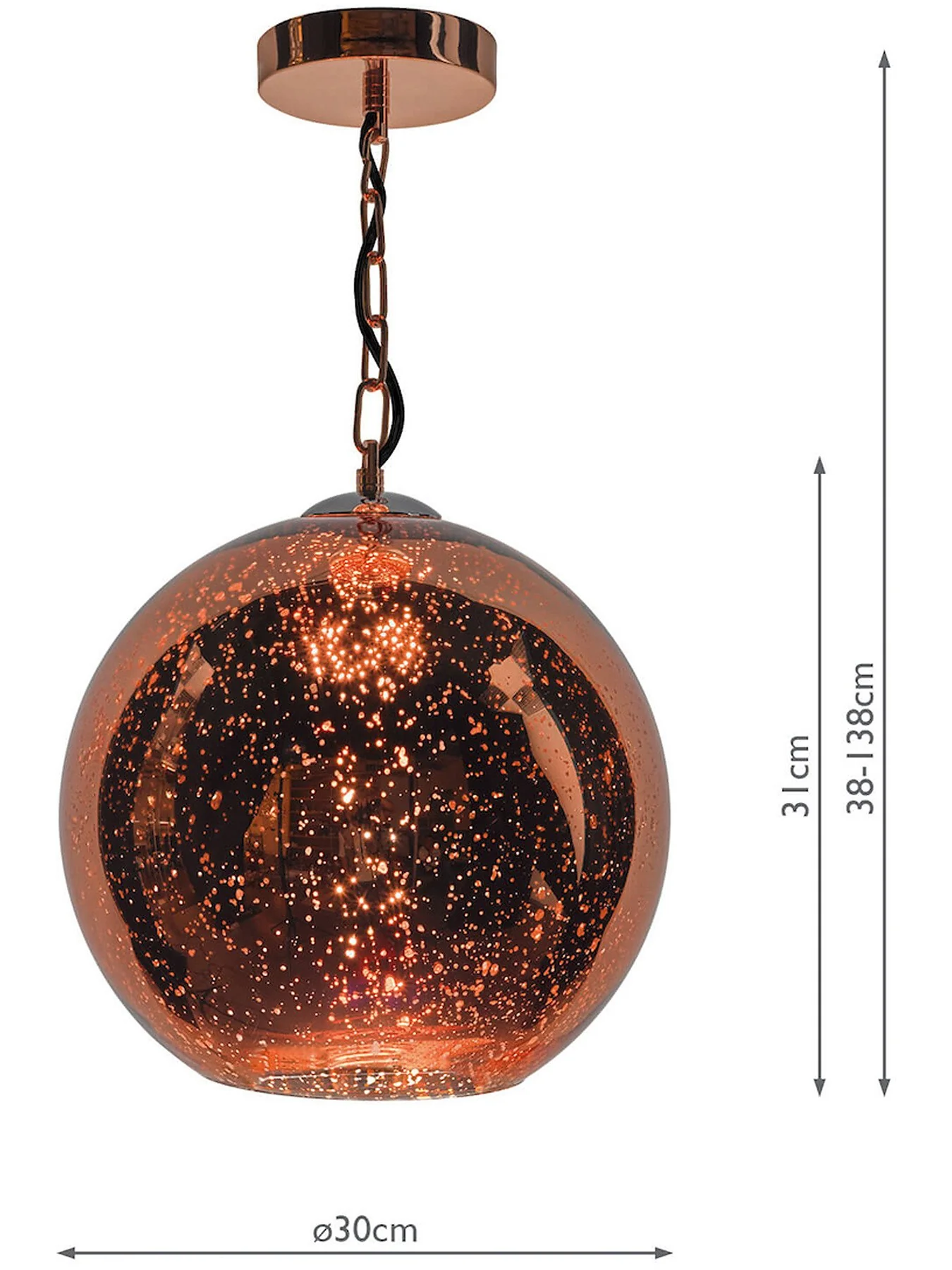 Speckle 1 Light Electro Plated Pendant - Image 4
