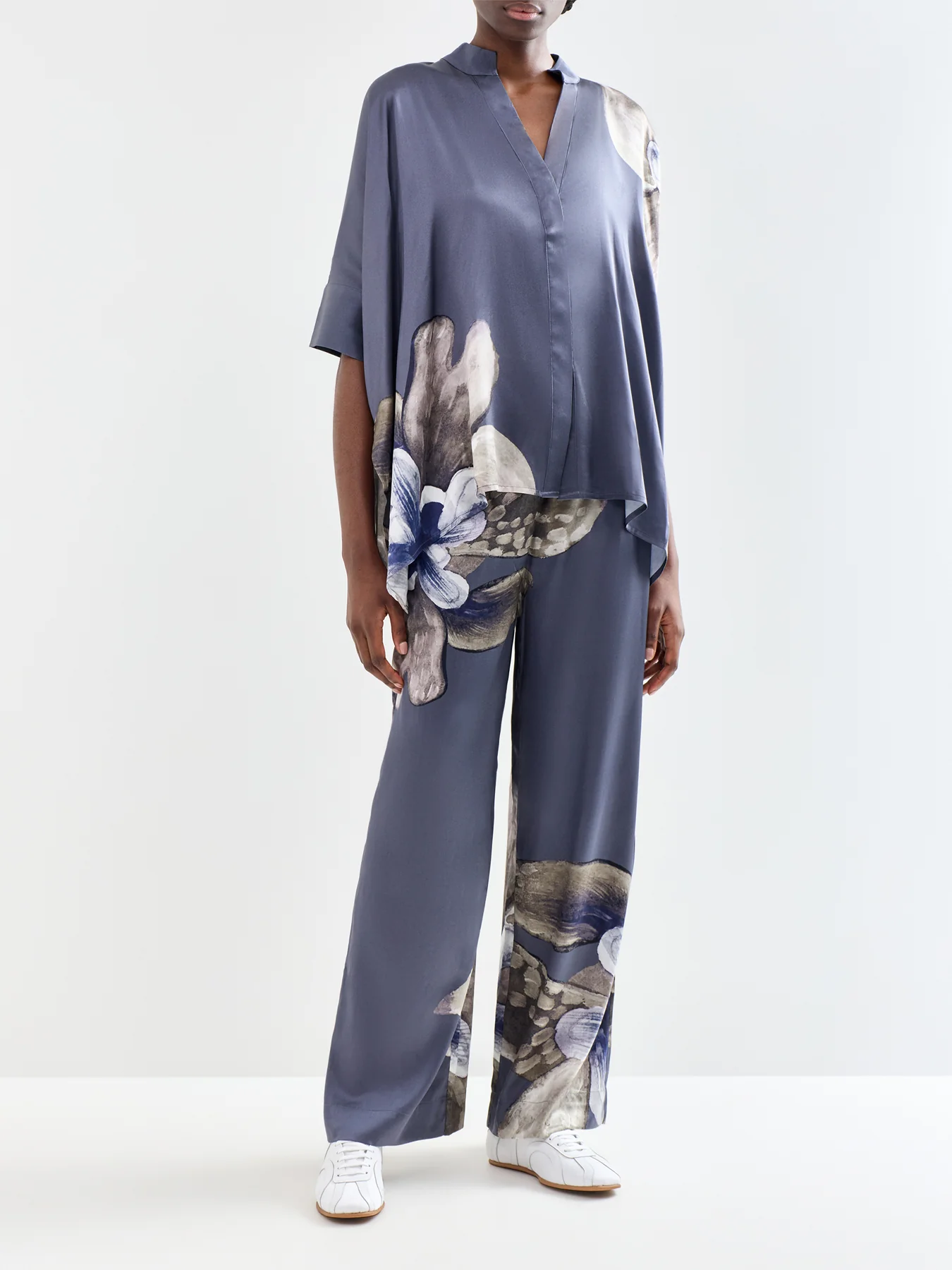 Mandy Silk Blouse Grey - Image 2