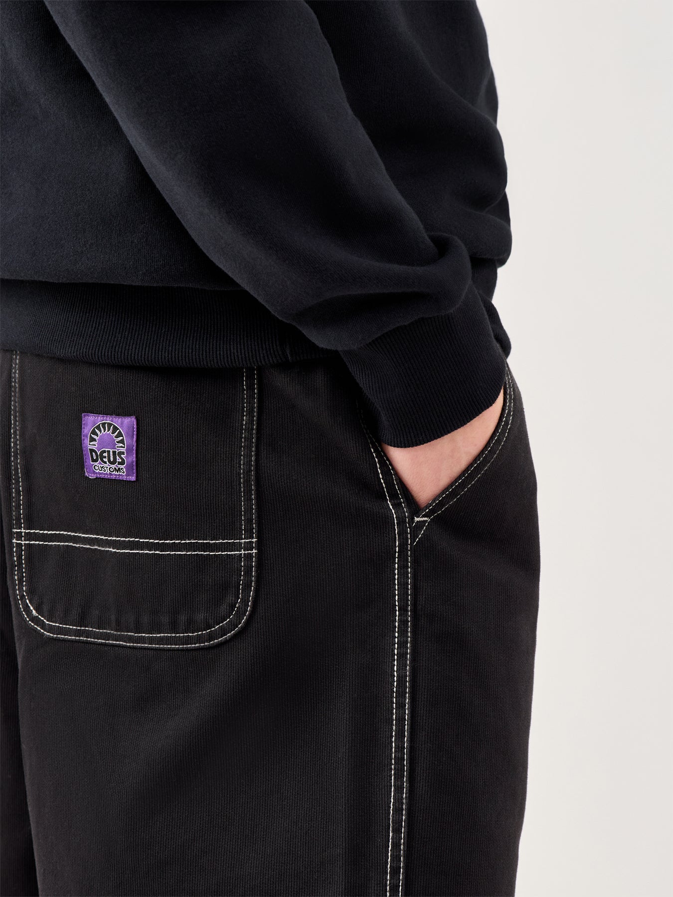 Cotton Walk Shorts Black - Image 3
