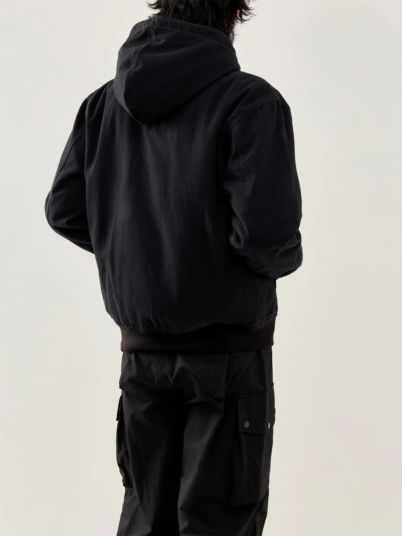 Hilham Hooded Canvas Jacket Black - Image 5