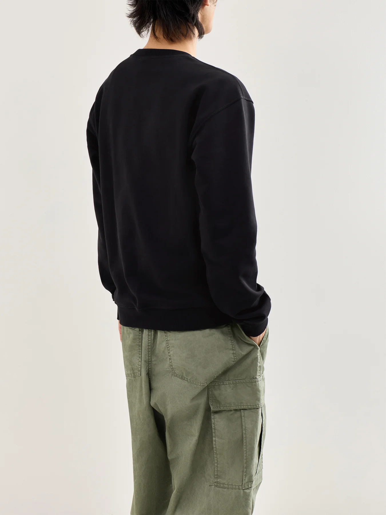 S-Norm-V10 Logo Stitching Sweatshirt Black - Image 5