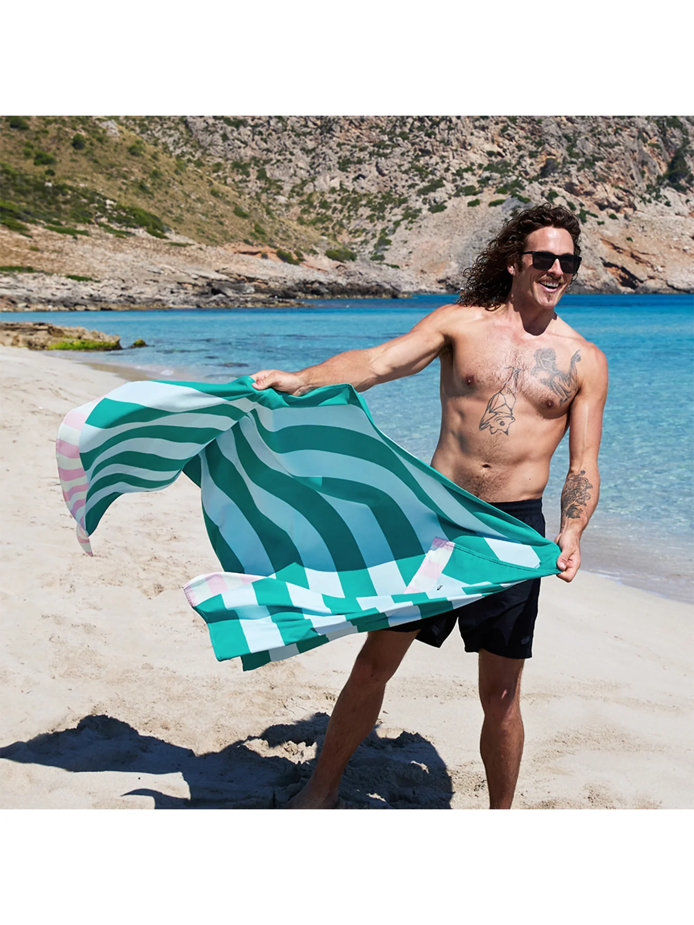 Large Beach Towel Green - Image 2