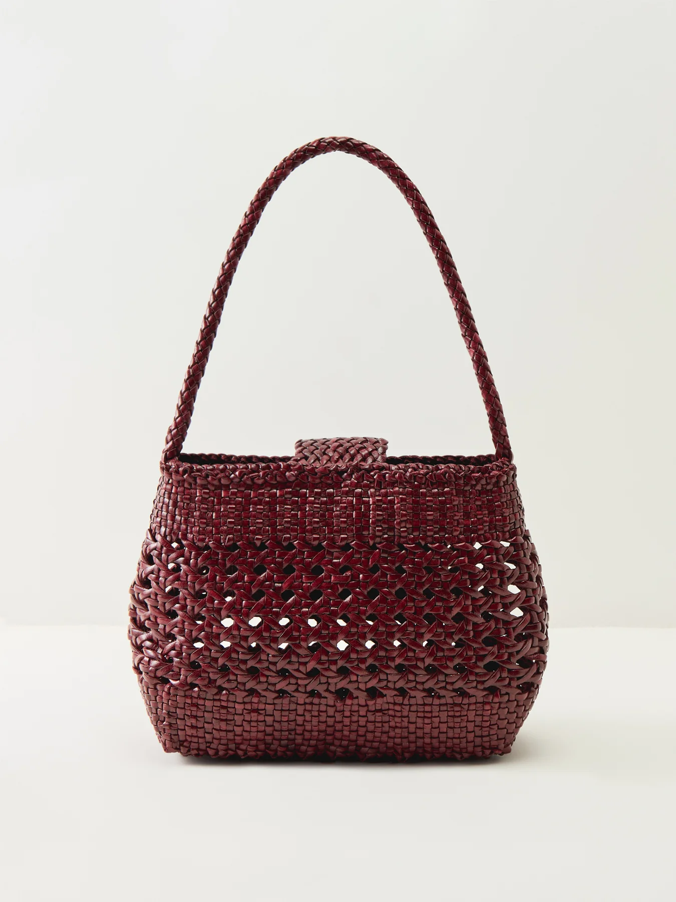 Rixo x Dragon Diffusion Amoria Woven Leather Bag Burgundy - Image 3