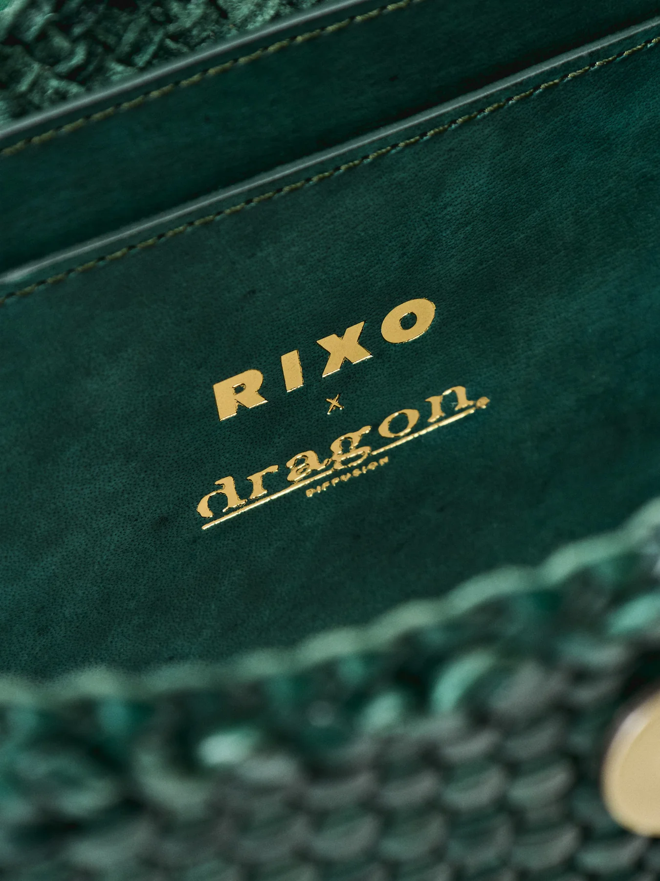 Dragon Diffusion x Rixo Saoirse Leather Shoulder Bag Green - Image 5