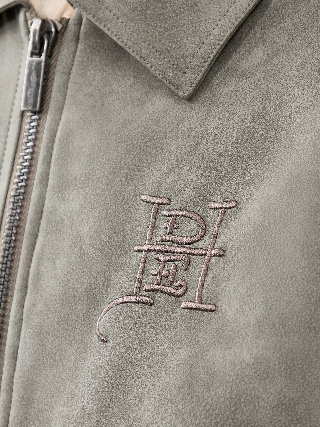 Cobra Embossed Vegan Leather Jacket Grey - Image 3