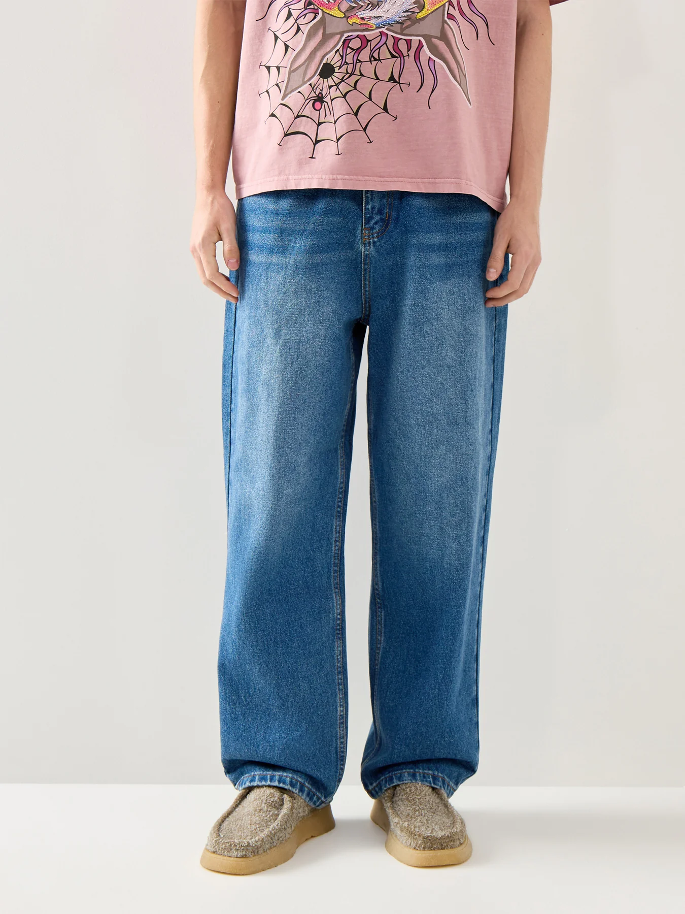 Black Widow Oversized Jeans Blue - Image 4