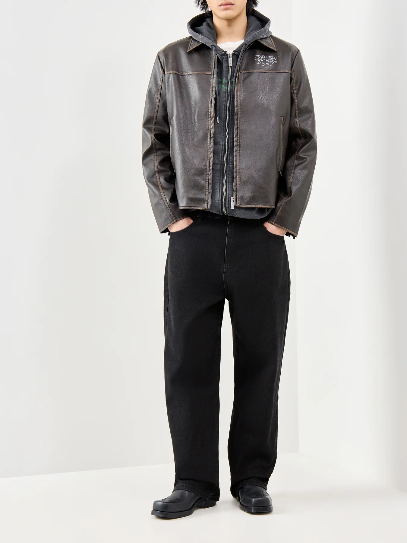 Black Widow Baggy Denim Trousers Black - Image 2