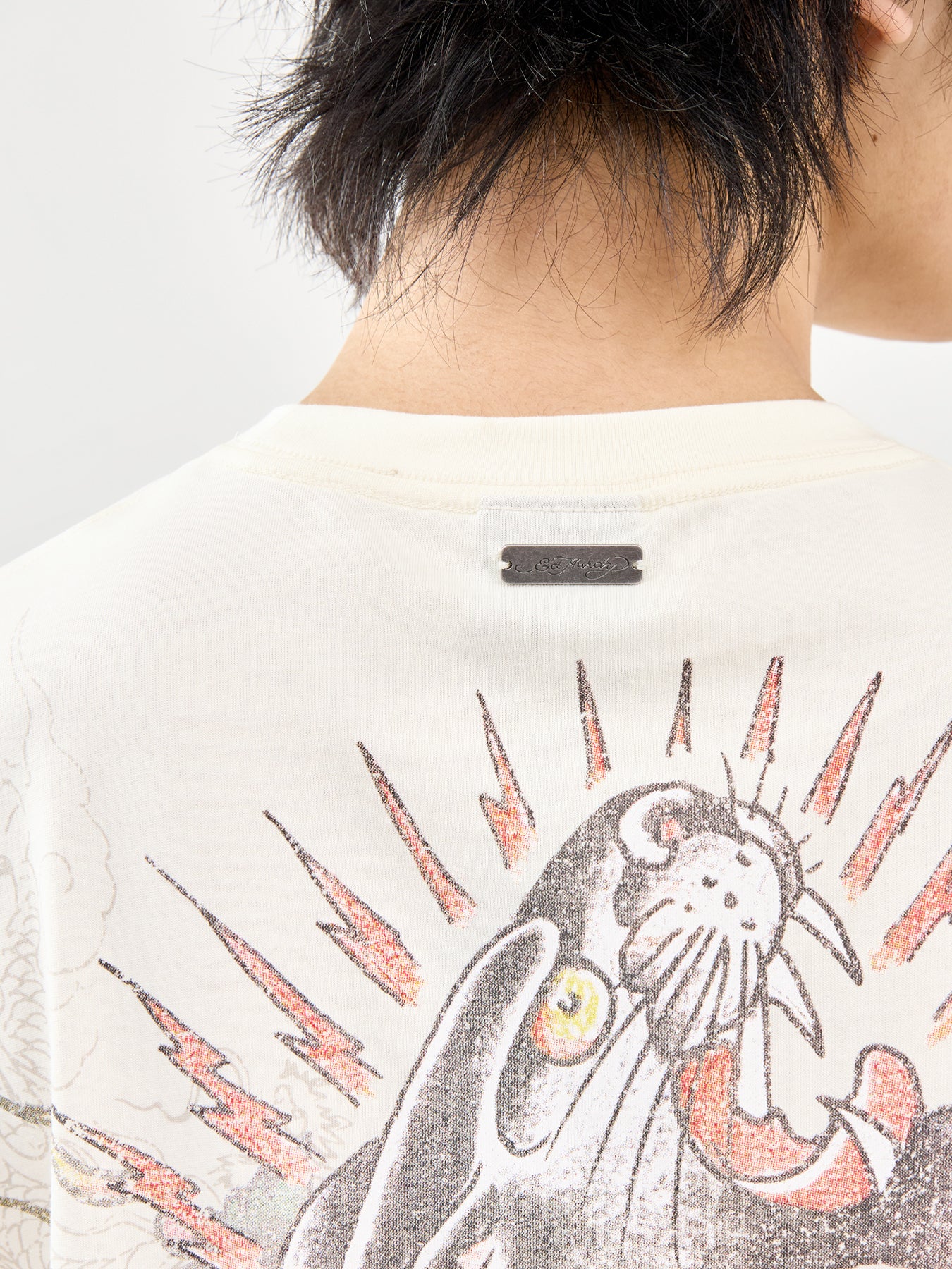 Dragon Panther Graphic T-Shirt Cream - Image 4
