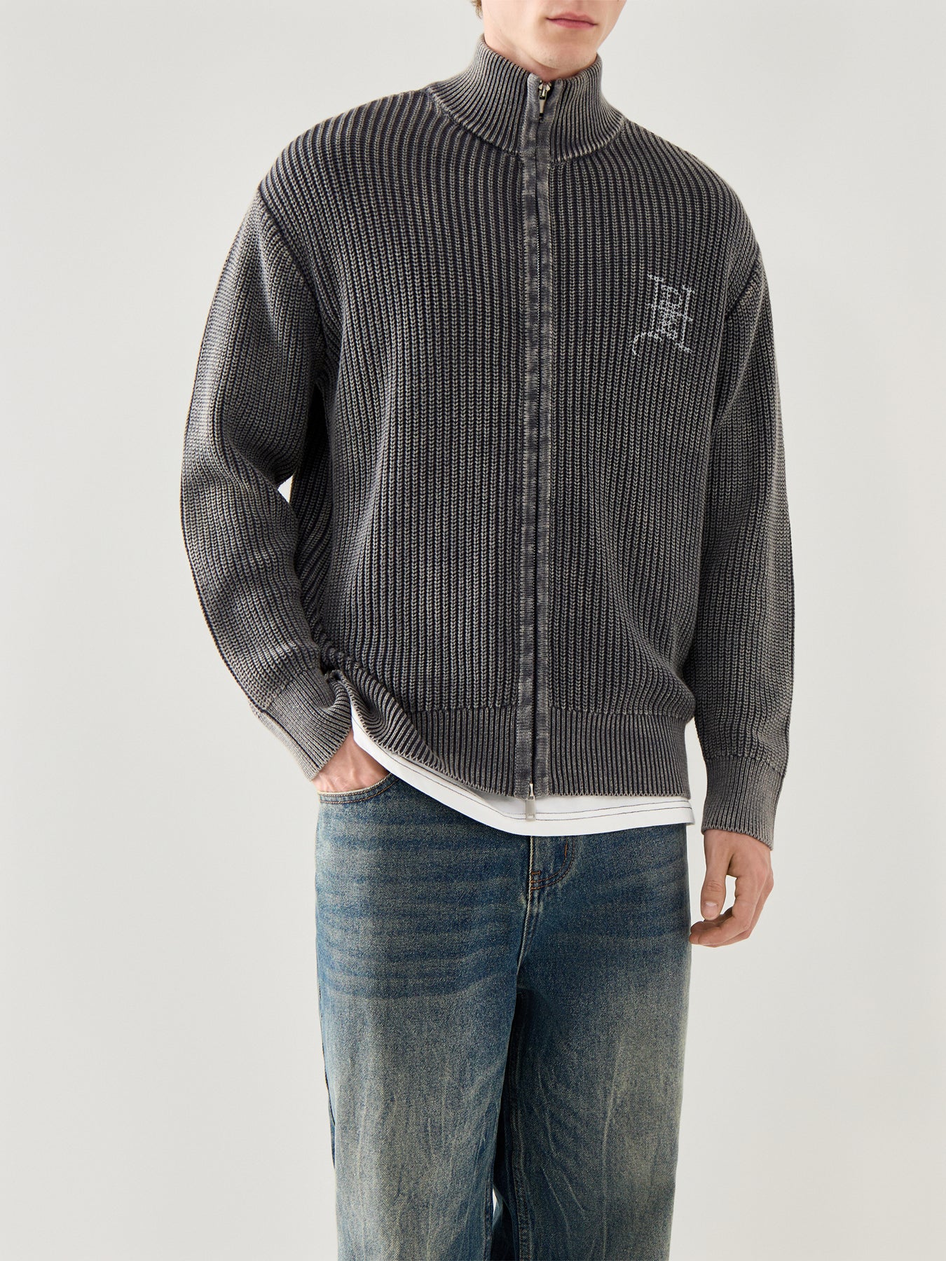Mens Skull And Snake Zip Through Jumper Black - Image 4