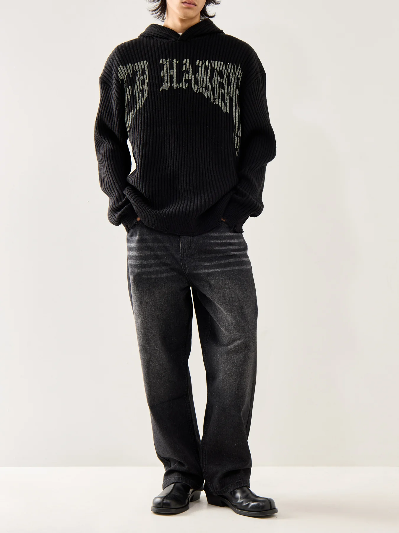 Tiger Snake Knit Hoodie Black - Image 2