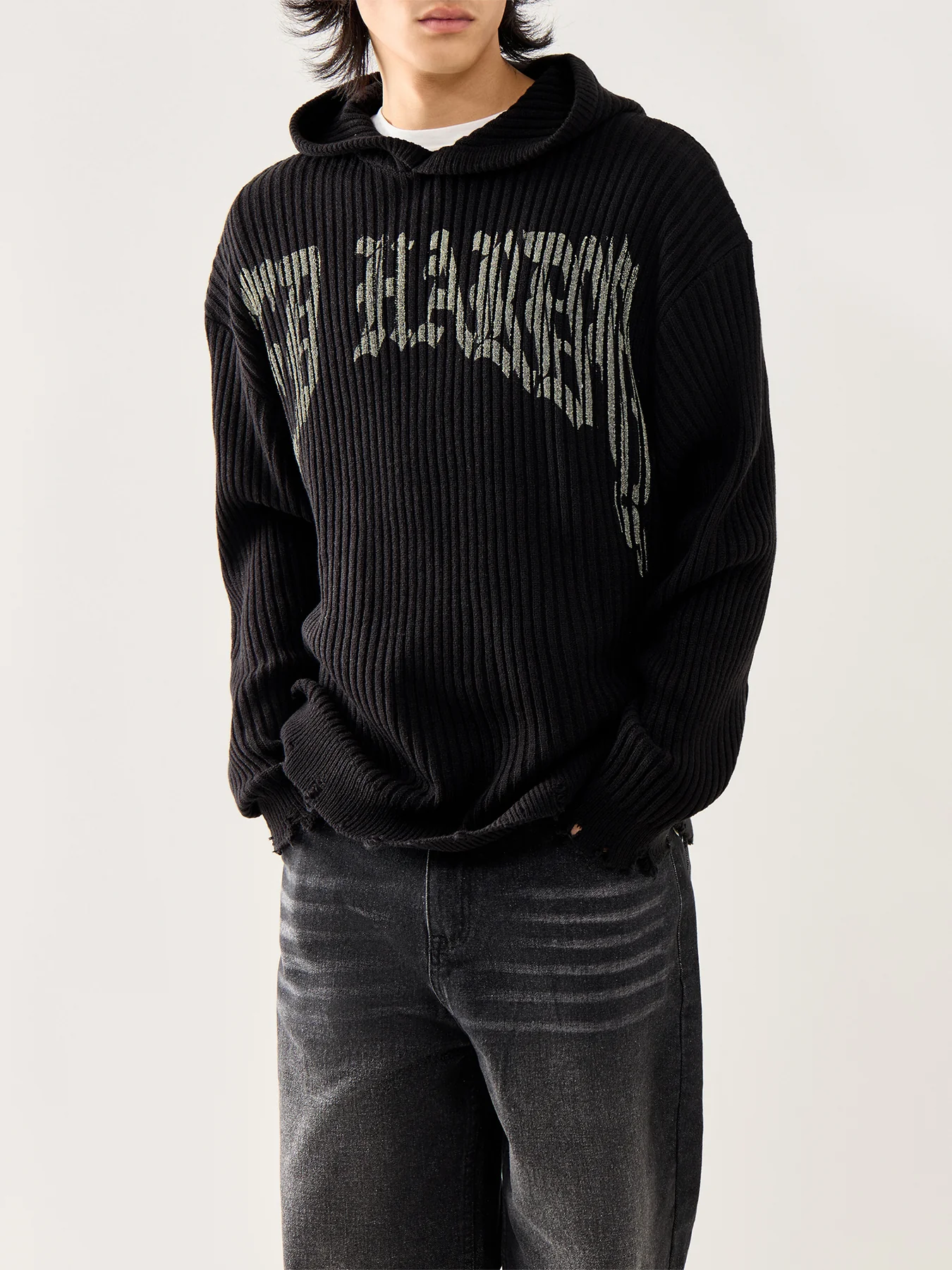 Tiger Snake Knit Hoodie Black - Image 4