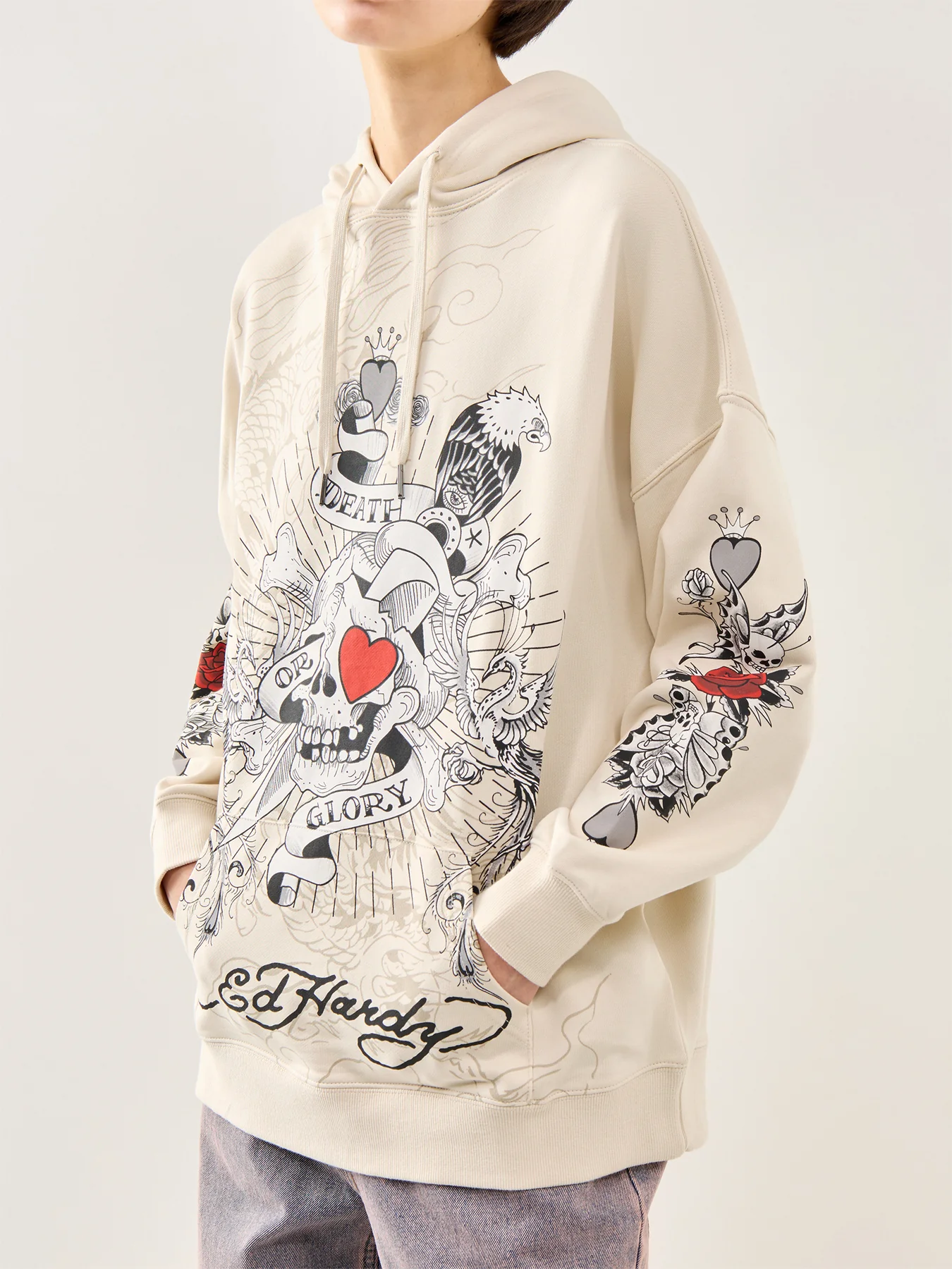 Womens Death Or Glory Love Hoodie - Image 3