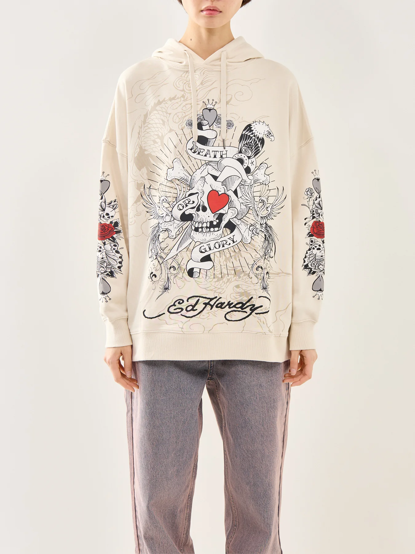 Womens Death Or Glory Love Hoodie - Image 4