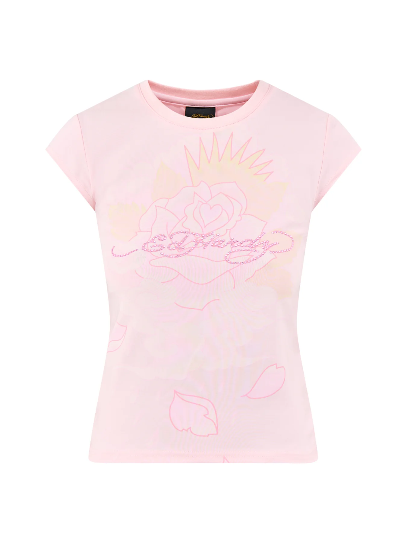 Rainbow and Sunshine Diamante Cap Sleeve Tee Pink
